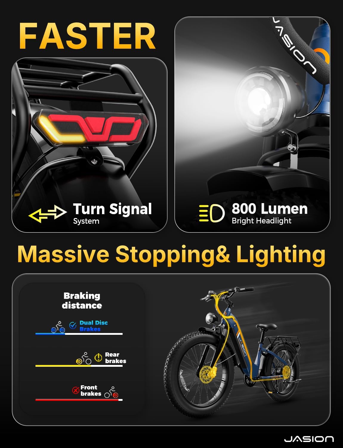 Jasion 26'' Fat Tire Electric Bike for Adults,1500W Peak Ebikes,APP Control E Bike,30+MPH& 80+Miles with 864Wh Removable Battery,Hydraulic Brakes,Front Suspension,26'' x 4'' Fat Tire Bicycles