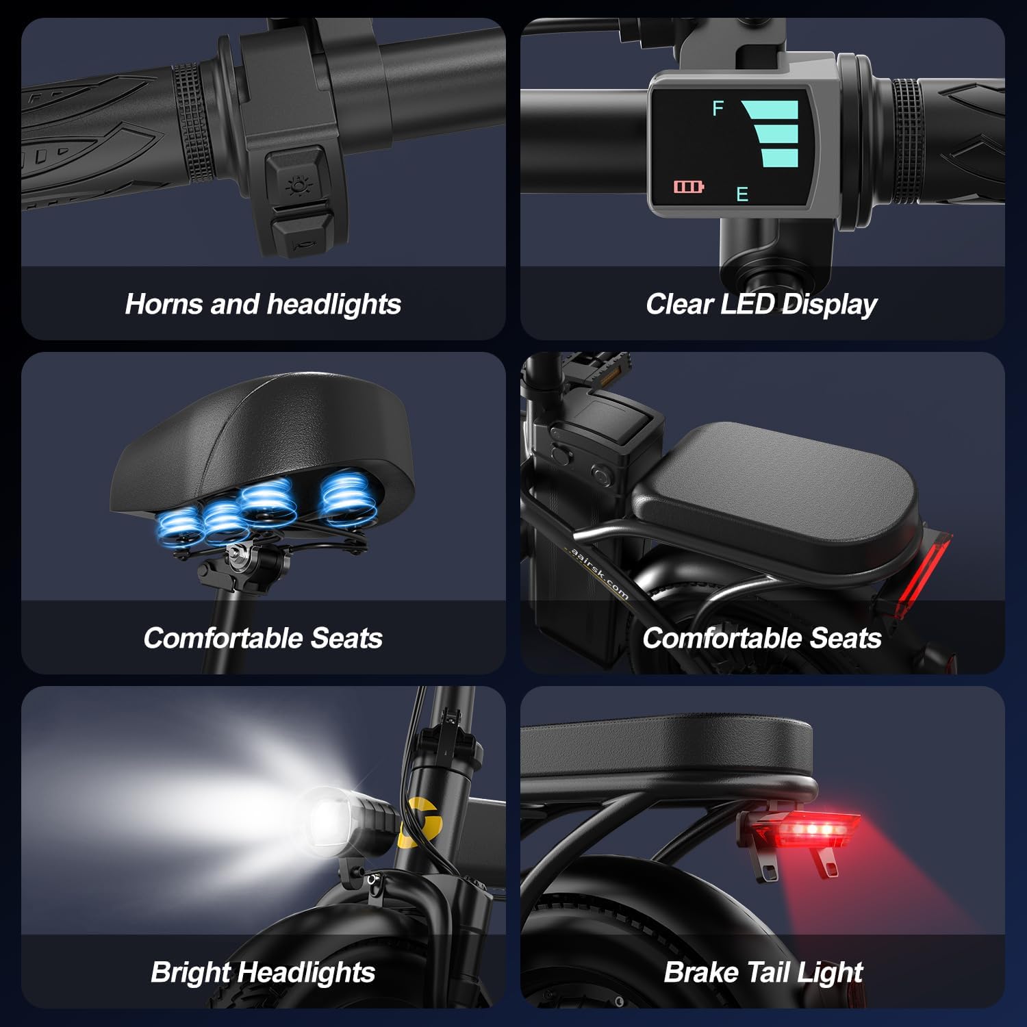 Foldable Electric Bike for Adults, 14" Folding E-Bike with 748W Peak Motor, Electric Bicycle with 48V Removable Battery UL 2849 Certified, 30 Miles PAS Range, Electric Commuter Mini Bikes