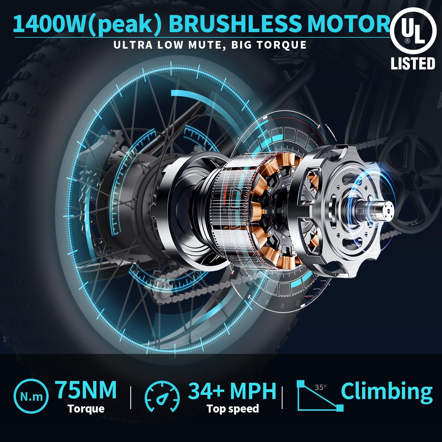 Freego Electric Dirt Bike, Electric Motorcycle for Adults 1400W(Peak) Motor 48V/22.5Ah Removable Battery, 30MPH Electric Motorcycle, 7-Speed, 20" x4 Fat Tires Off-Road Electric Mountain Ebike Bike