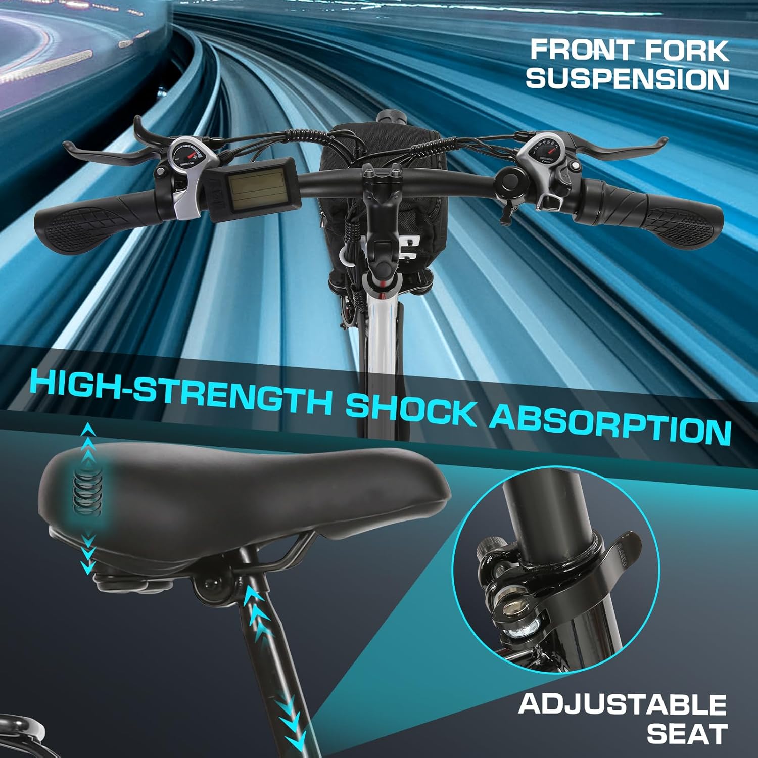 Vivi Electric Bike for Adults with 1000W Peak Motor, 26" Commuter Electric Bike, 22MPH Cruiser Ebikes with 48V Removable Battery, Up to 50 Miles, LCD-Display, 7 Speed, SGS Certified to UL2849