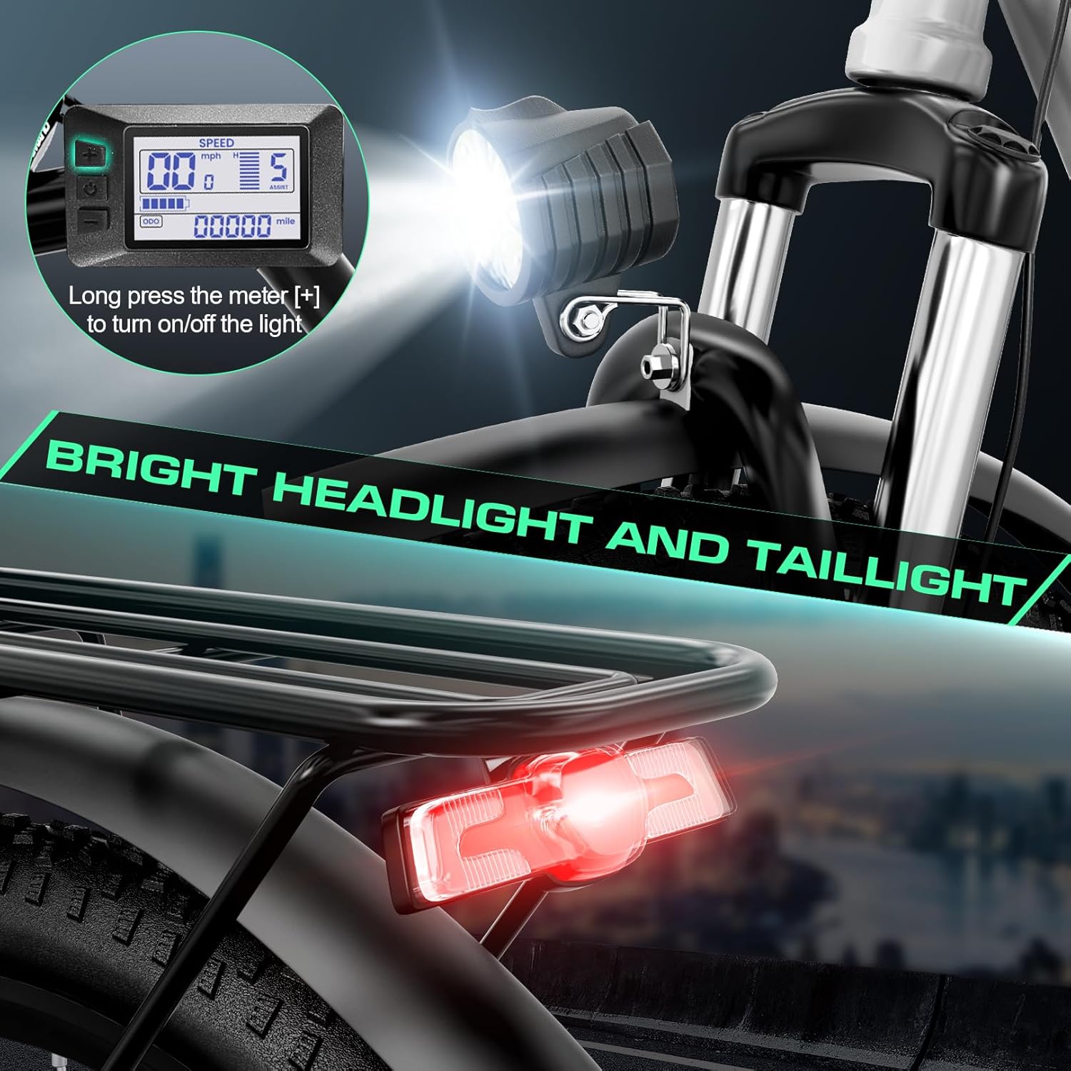 Vivi Electric Bike, 26" Electric Cruiser Bike 1000W Peak Ebike 22MPH Electric Bike for Adults, 48V Removable Battery, Cruise Control, 7 Speed Electric City Commuter Bicycle, SGS Certified to UL2849