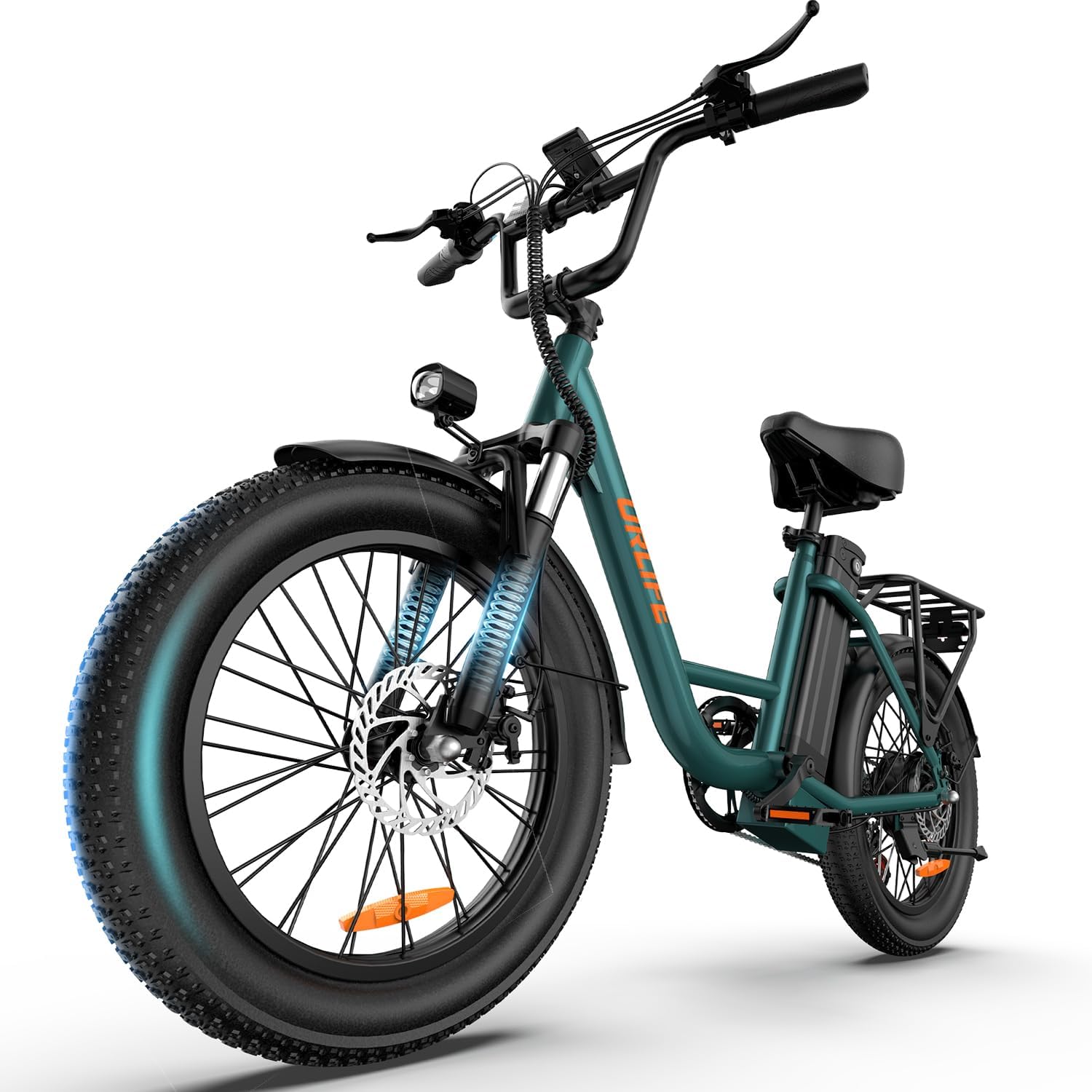 URLIFE Electric Bike for Adults, 1000W Peak Motor Ebike, 48V 13Ah Removable Battery,80 Miles Max, 20" Fat Tire Electric Bicycle with Colorful Display, All-Terrain E-Bike for Adults and Teens