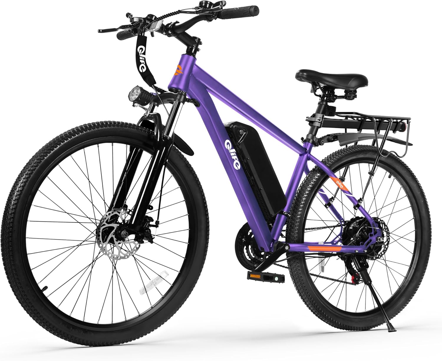 Qlife Racer Electric Bike for Adults - 21-Speed Mountain Lightweight Ebike with Peak 1000W/750W 25MPH/22MPH Brushless Motor, 375Wh Removable Battery, 26X2.1 Tire Step Over E-MTB, Up to 40 Miles