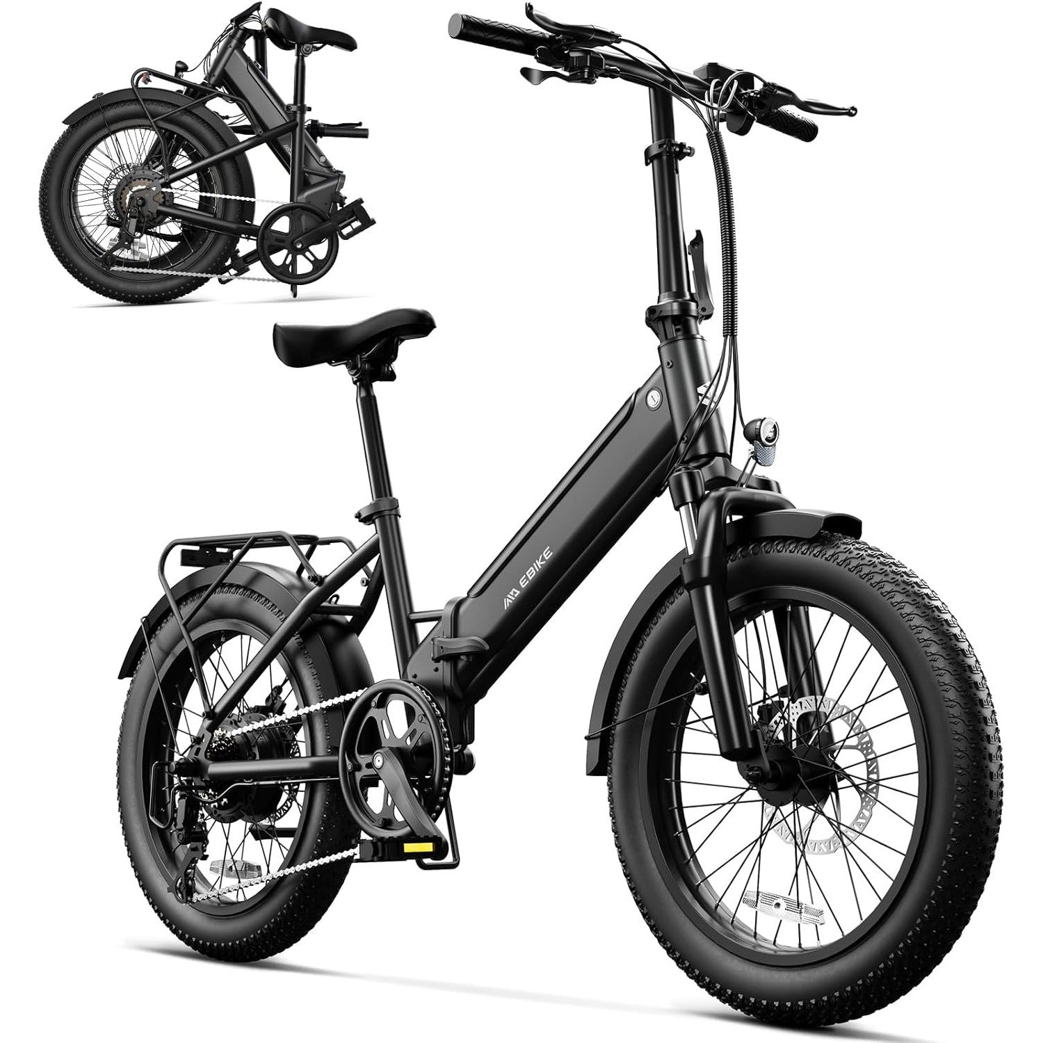 TST Folding Electric Bike for Adults, 1000W Peak Motor Ebike with 36V 7.8Ah/10.4Ah Removable Battery, Max Range 40/60 Miles 25 MPH Electric Bicycle, 20" Fat Tire All Terrain E Bike