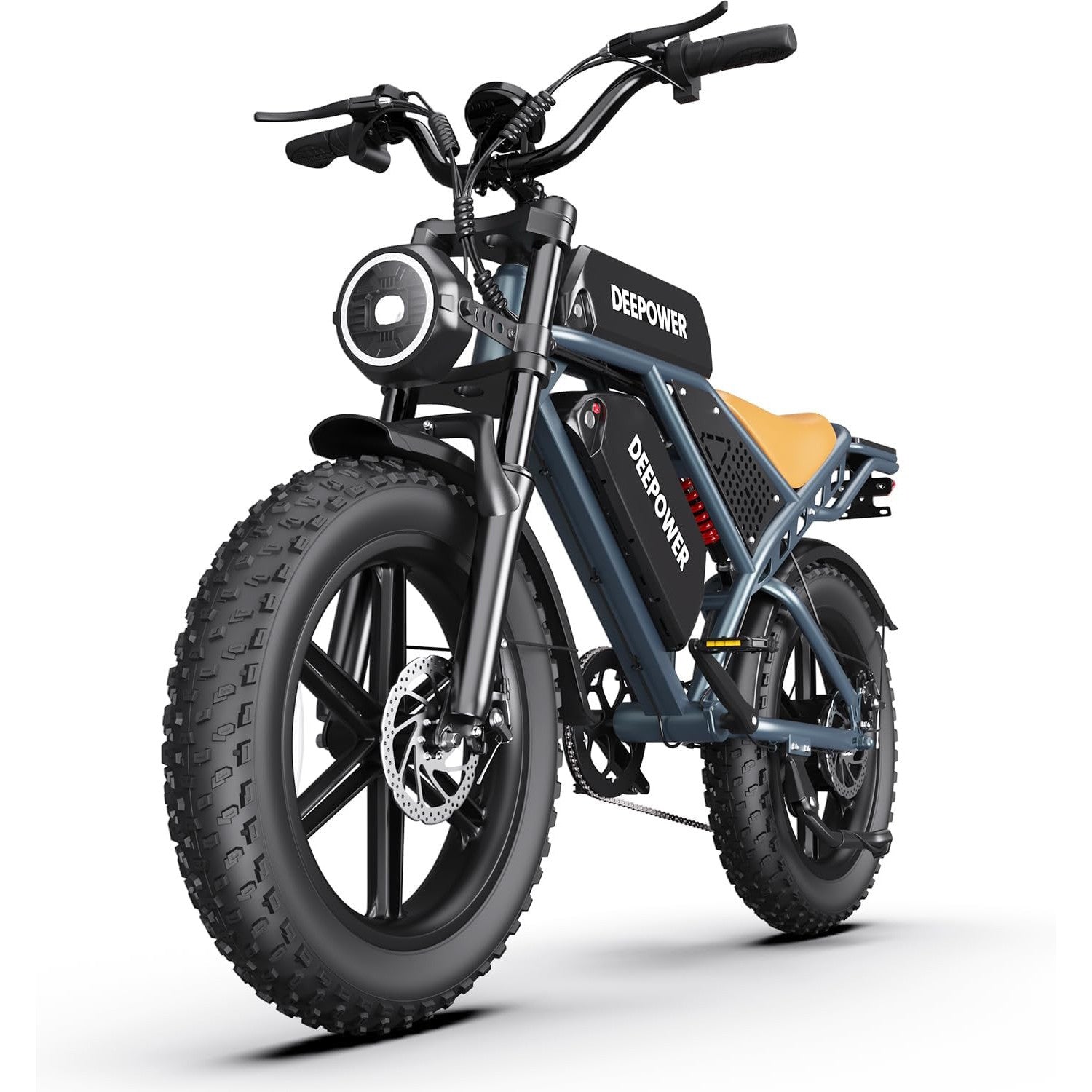 DEEPOWER Electric Bike for Adults,1500W/3500W Peak Motor 30MPH 35-180 Miles Electric Dirt Bike,Dual Suspension Ebikes for Adults, 20" Fat Tire E Bike with 624-2880Wh Battery,UL 2849 Tested