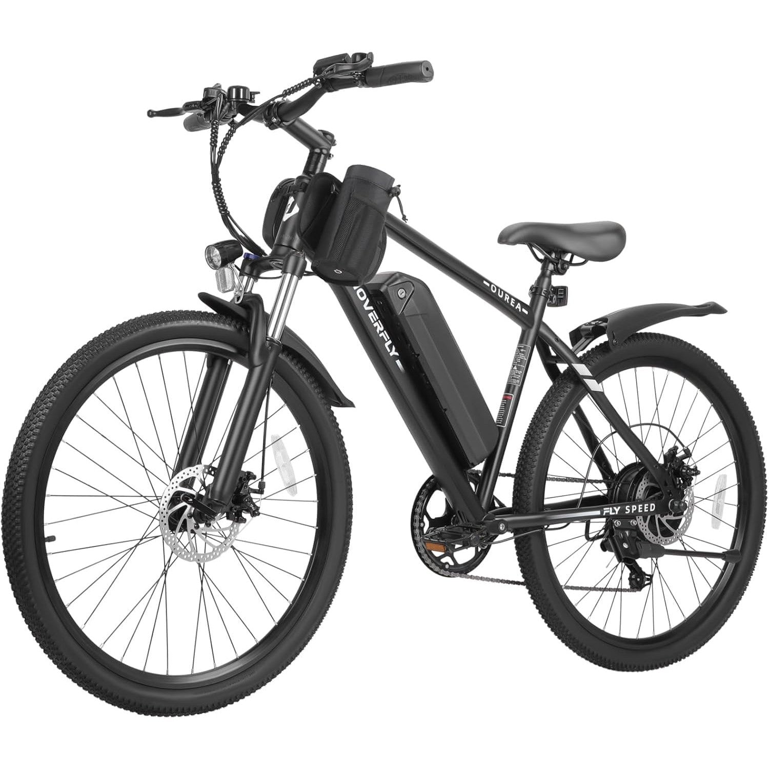 HOVERFLY OUREA 26" Electric Bike for Adults, 750W Peak Motor Mountain Ebike, 20MPH Up to 40 Miles, UL2849 Certified, 7-Speed, Removable Battery, Shock Absorber, Fat Tire Commuter E-Bike
