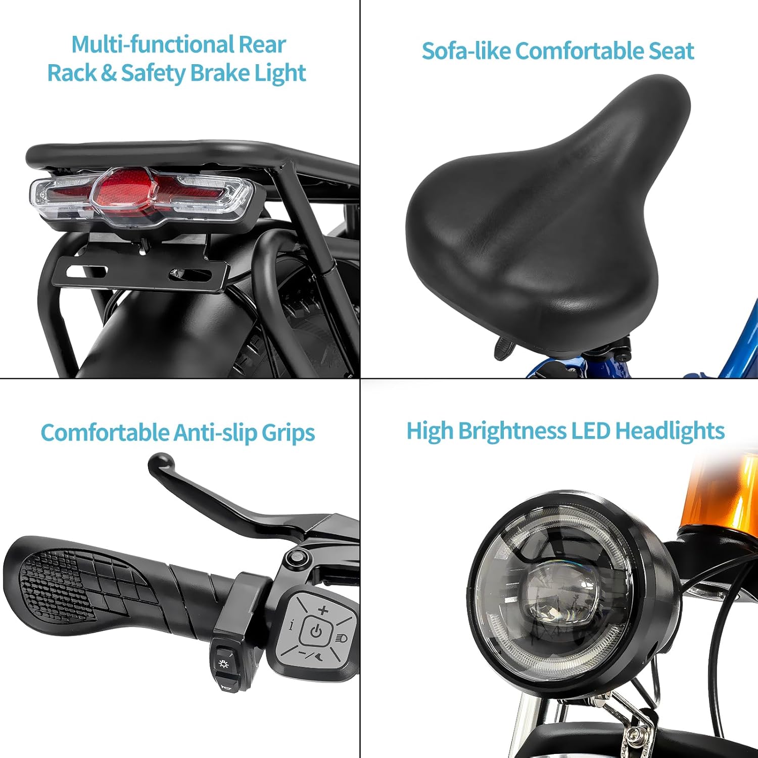 Electric Bike for Adults - 1000/1500W, 30/36 MPH, 48V 15/20Ah Removable Battery, Step-Thru Commuter Electric Bicycle with 20''/26" Fat Tire, 7-Speed Folding Ebike, Range of 50/70 Miles