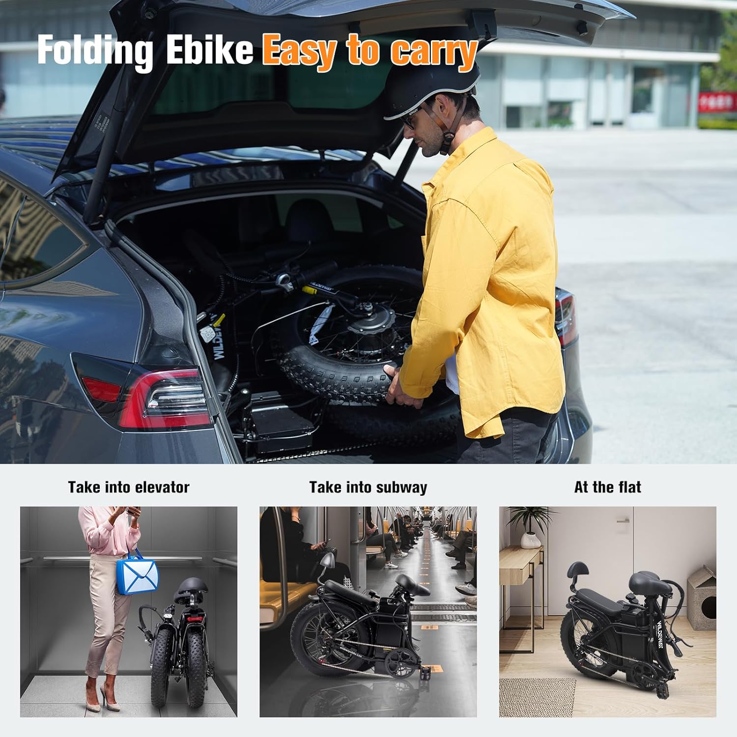 Wildeway Folding Electric Bike for Adults,2000W Dual Motor Ebike 20x4.0 Fat Tire All-Terrain 28MPH,48V 32Ah/60Ah Removable Battery,7-Speed,Dual Hydraulic Disc Brake,City Commuting Delivery Bicycle