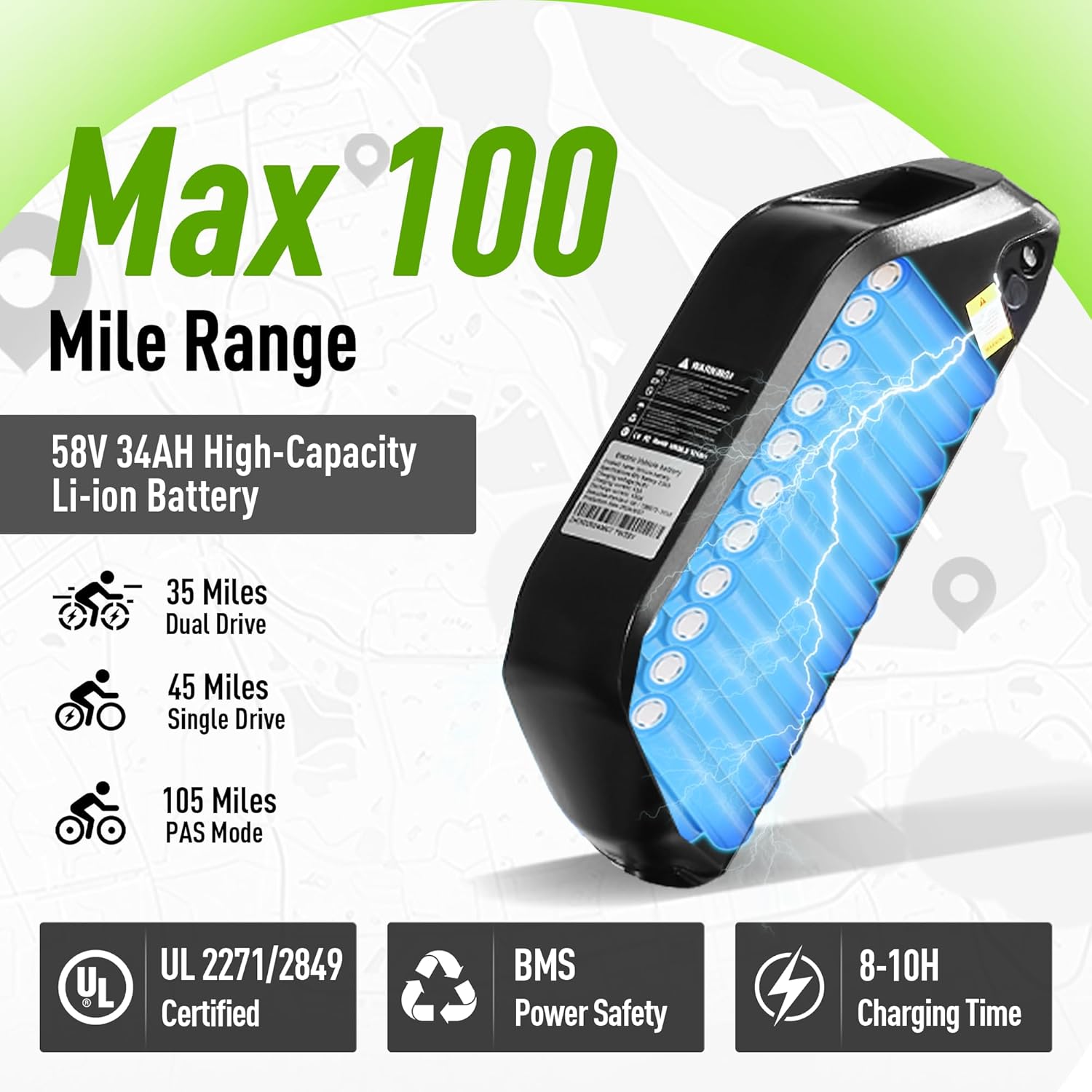 Dual Motor Ebike 6000W Peak for Adults - 58V 34AH Battery Fast 47MPH E-Bike 24 Inch Fat Tire Electric Bike LCD Display 105 Miles Range for All Terrain