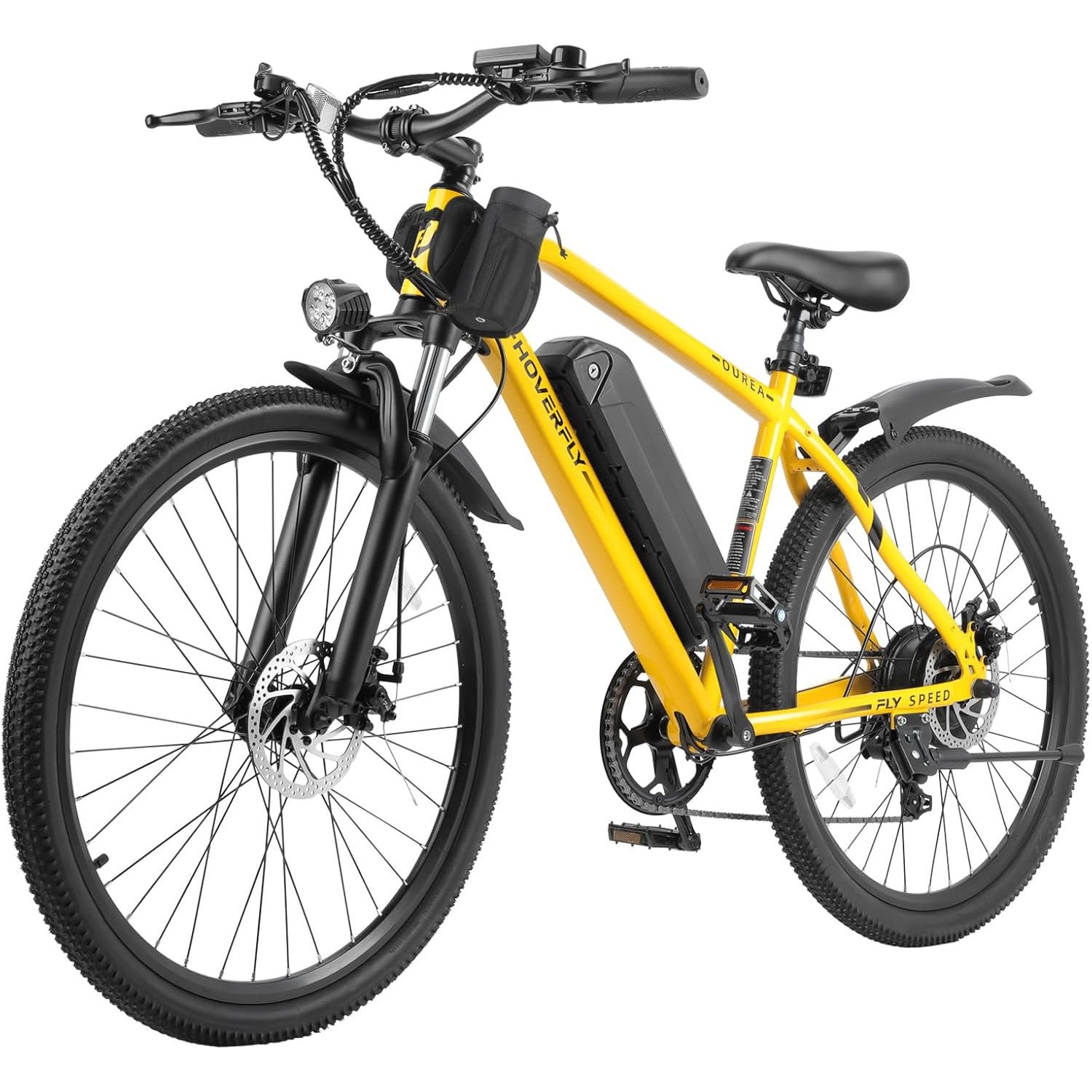 HOVERFLY OUREA 26" Electric Bike for Adults, 750W Peak Motor Mountain Ebike, 20MPH Up to 40 Miles, UL2849 Certified, 7-Speed, Removable Battery, Shock Absorber, Fat Tire Commuter E-Bike