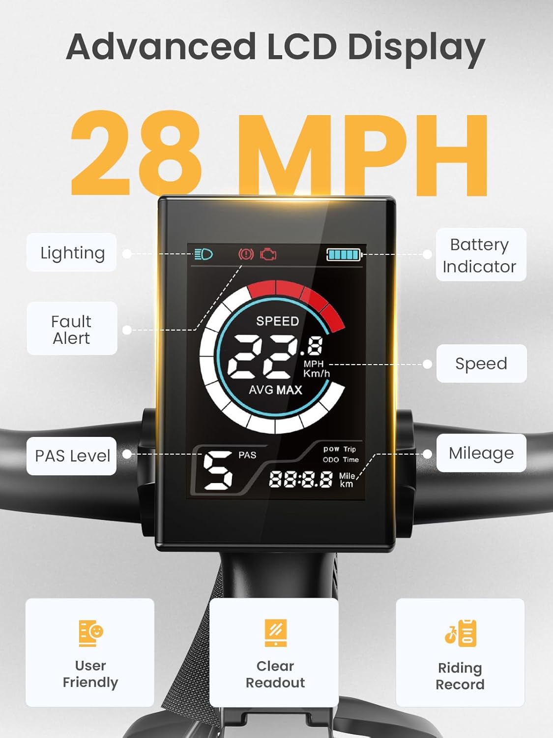 Heybike Electric Bike for Adults, 1200W Peak Brushless Motor, up to 50Miles, 28mph Max Speed Electric Mountain Bike, 480WH Removable Battery Ebike, 27.5'' Tires, 7-Speed and Front Suspension