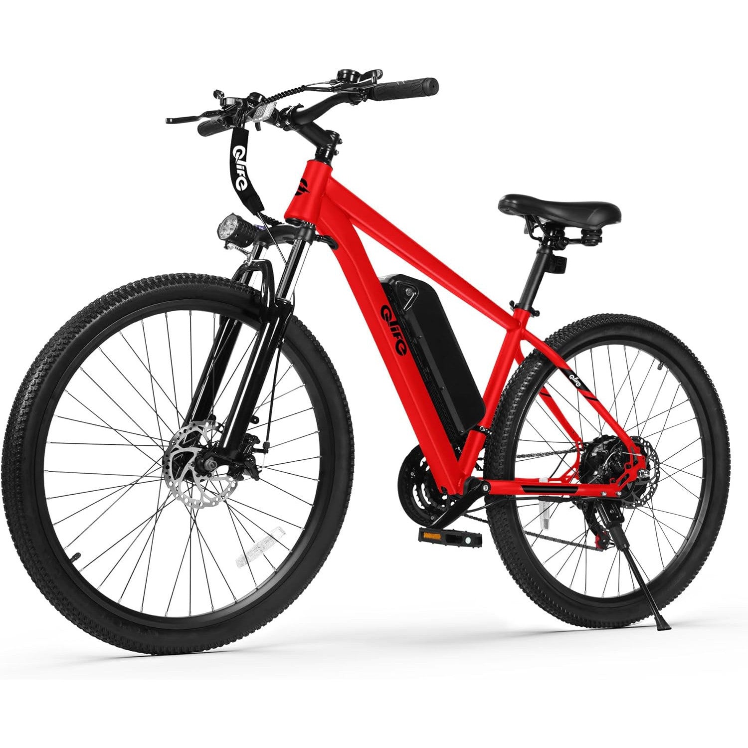 Qlife Racer Electric Bike for Adults - 21-Speed Mountain Lightweight Ebike with Peak 1000W/750W 25MPH/22MPH Brushless Motor, 375Wh Removable Battery, 26X2.1 Tire Step Over E-MTB, Up to 40 Miles