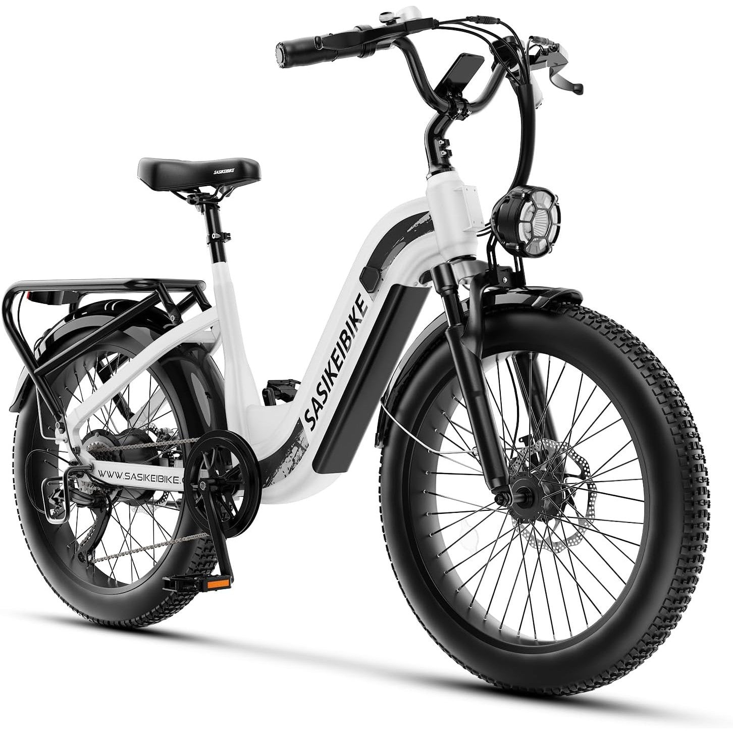 1500W Motor Peak Electric Bike for Adults and Teenagers, 48V 20AH Removable Battery Step Thru EBike, 30+MPH, 80 Miles Max Range, 24" Fat Tire Adult Electric Bicycles for 7 Speed