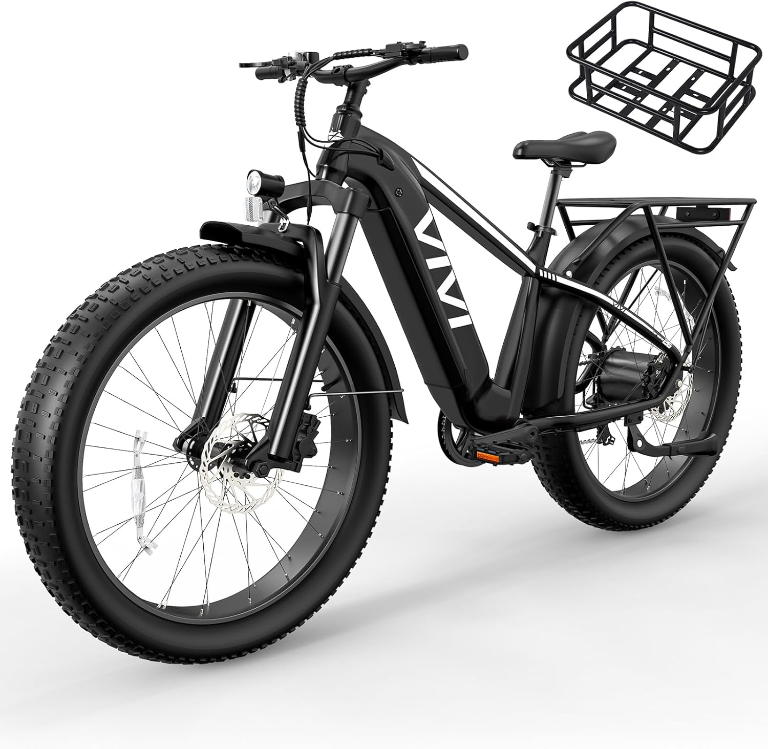 Vivi ACE01 Electric Bike for Adults,26" x 4.0 Fat Tire Ebike,1475W Peak Motor Torque Sensor Electric Mountain Bike,25MPH Electric Bicycle with 48V 15AH Battery,Hydraulic Brake,SGS Certified to UL2849