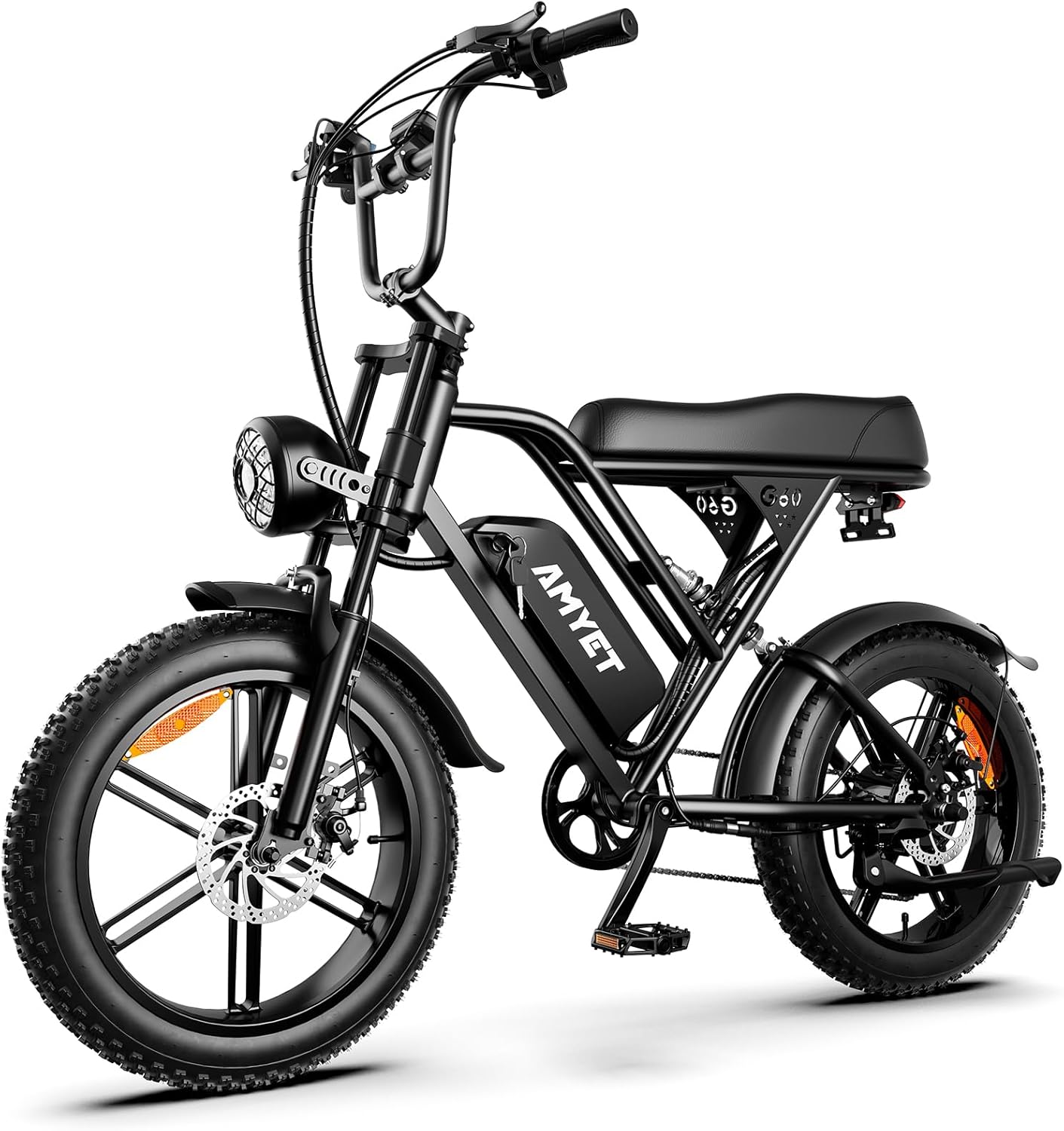 AMYET V9-G60 Peak 1500W Ebike, 48V 20Ah(960WH) Removable Battery, 72Miles &32MPH,20" Fat Tire Dirt Bike,7 Speed Gears,Dual Shock Absorber, Adults Electric Bike for Mountains, Snow, Sand, Road