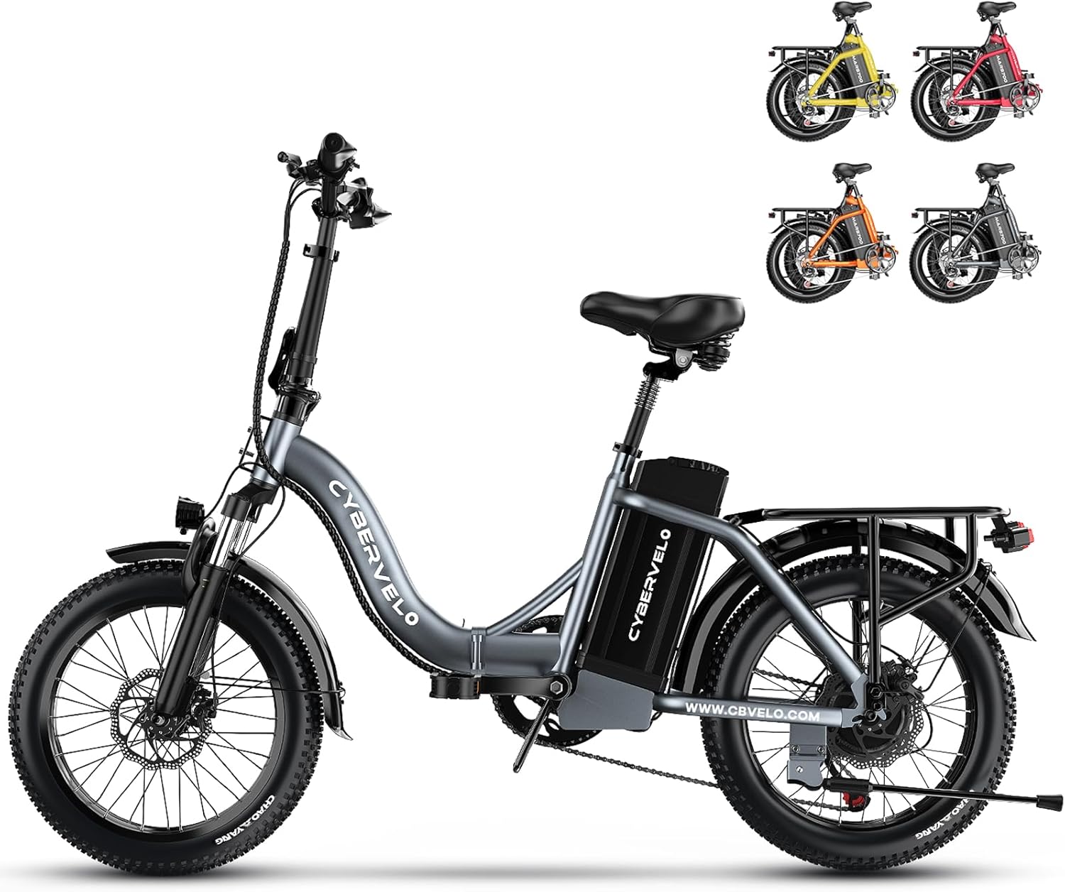 1000W Folding Electric Bike, 48V 20.8AH Large Removable Battery E-Bike, 30+MPH, 80 Miles Max Range, 20" Fat Tire Electric Bike for Adults, Adult Electric Bicycles for Commute