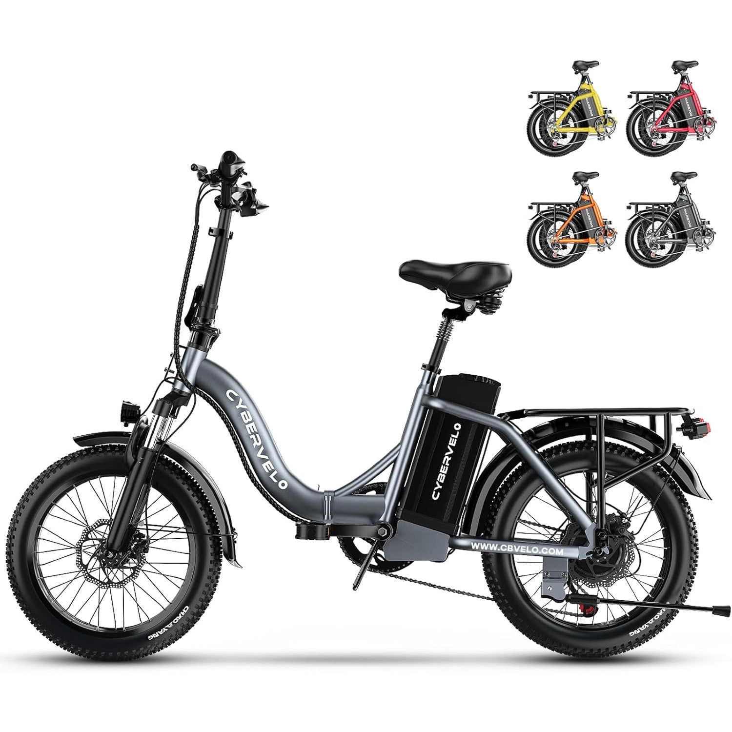 1000W Folding Electric Bike, 48V 20.8AH Large Removable Battery E-Bike, 30+MPH, 80 Miles Max Range, 20" Fat Tire Electric Bike for Adults, Adult Electric Bicycles for Commute