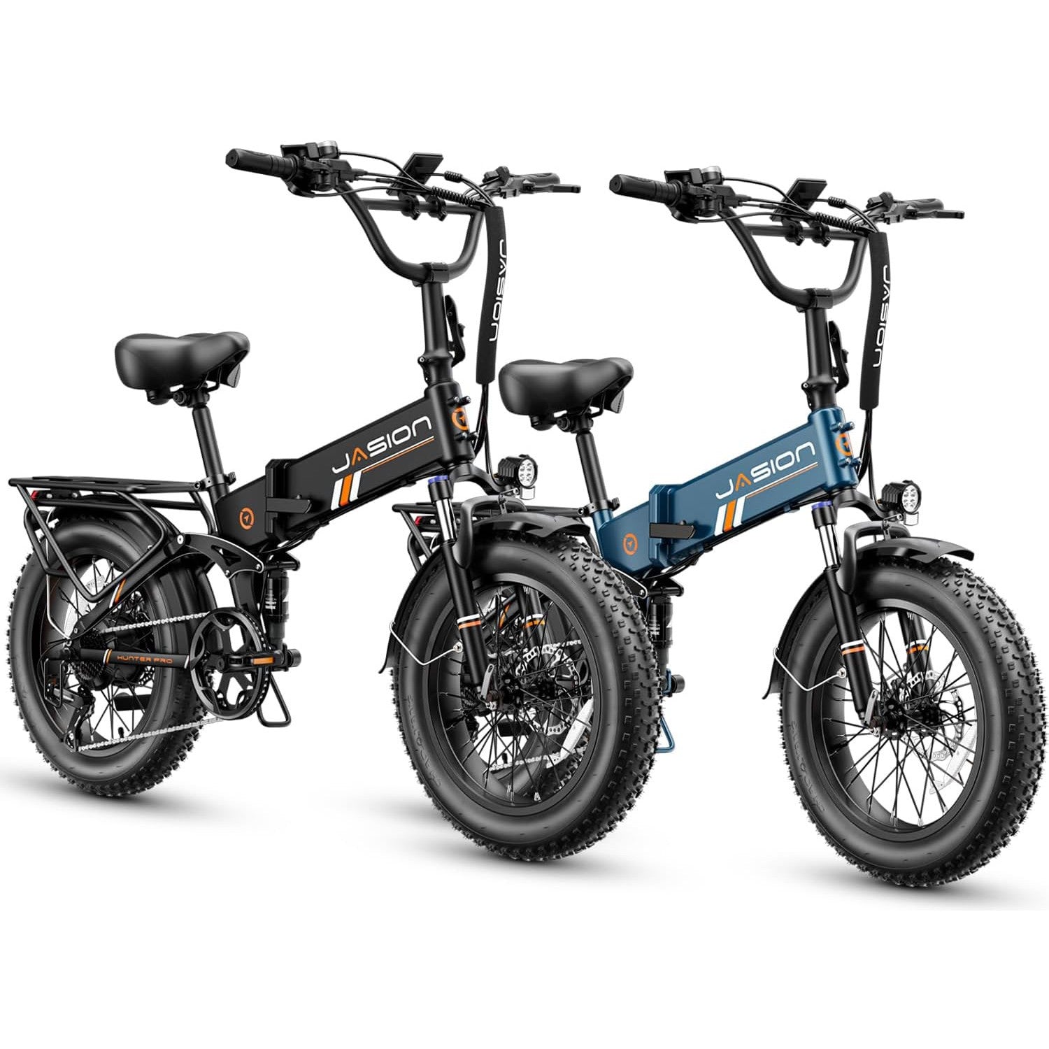 Jasion Hunter Pro Electric Bike for Adults, 1800W Peak Motor 80 Miles, up to 30+MPH,720WH Removable Battery Foldable Ebike,App Control & Full Suspension,20''*4.0 Fat Tire,Dual Hydraulic Brakes Bicycle