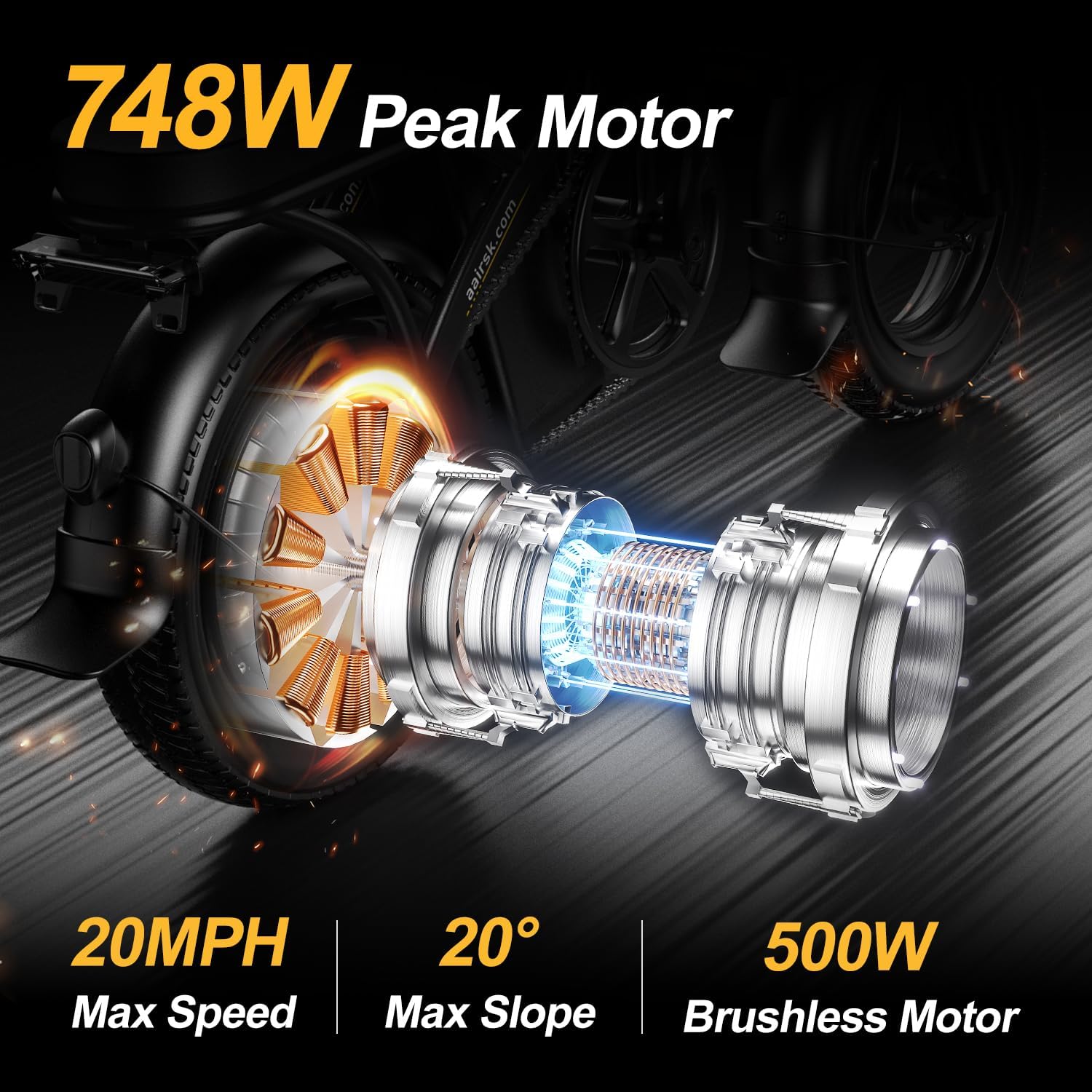 Foldable Electric Bike for Adults, 14" Folding E-Bike with 748W Peak Motor, Electric Bicycle with 48V Removable Battery UL 2849 Certified, 30 Miles PAS Range, Electric Commuter Mini Bikes