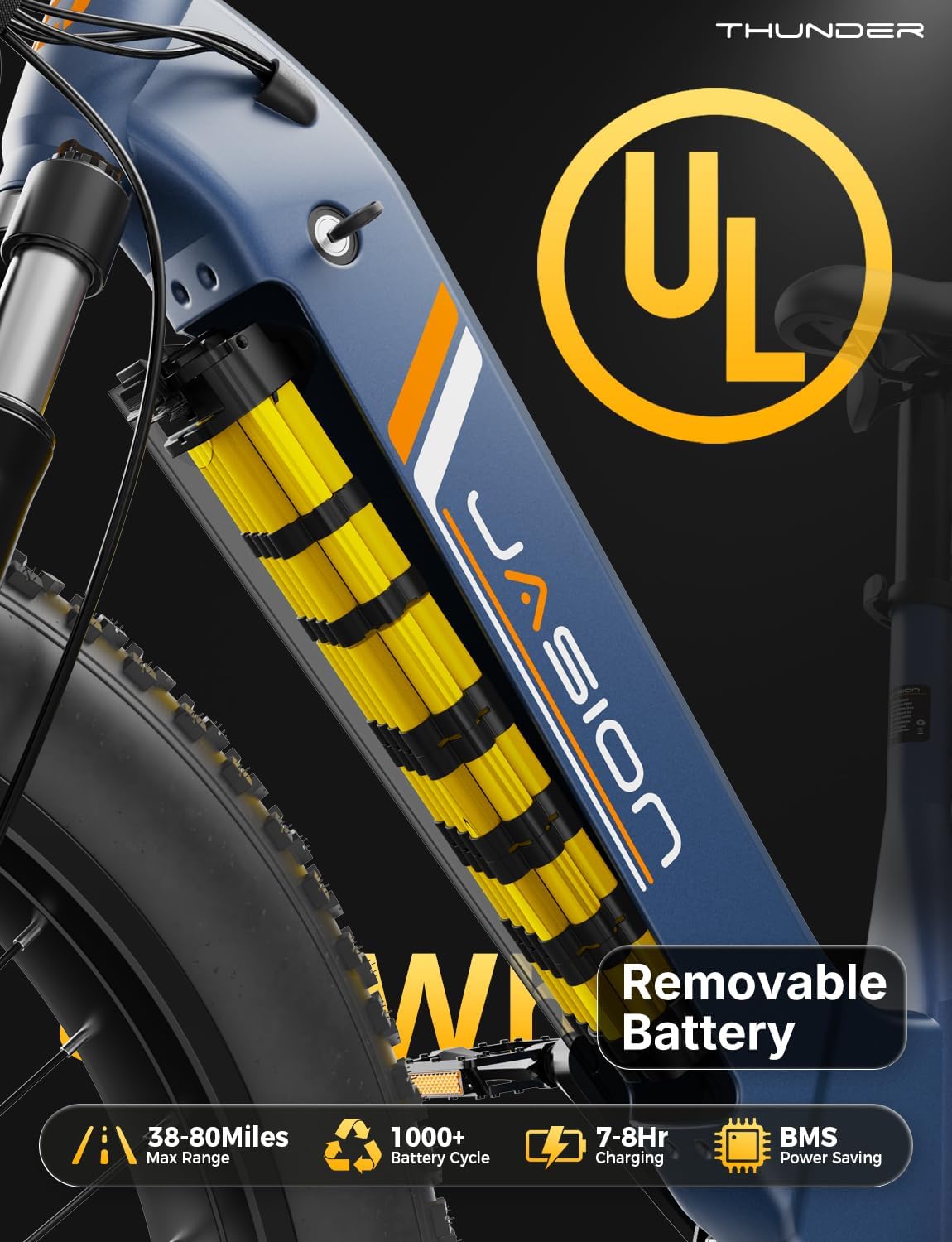 Jasion 26'' Fat Tire Electric Bike for Adults,1500W Peak Ebikes,APP Control E Bike,30+MPH& 80+Miles with 864Wh Removable Battery,Hydraulic Brakes,Front Suspension,26'' x 4'' Fat Tire Bicycles