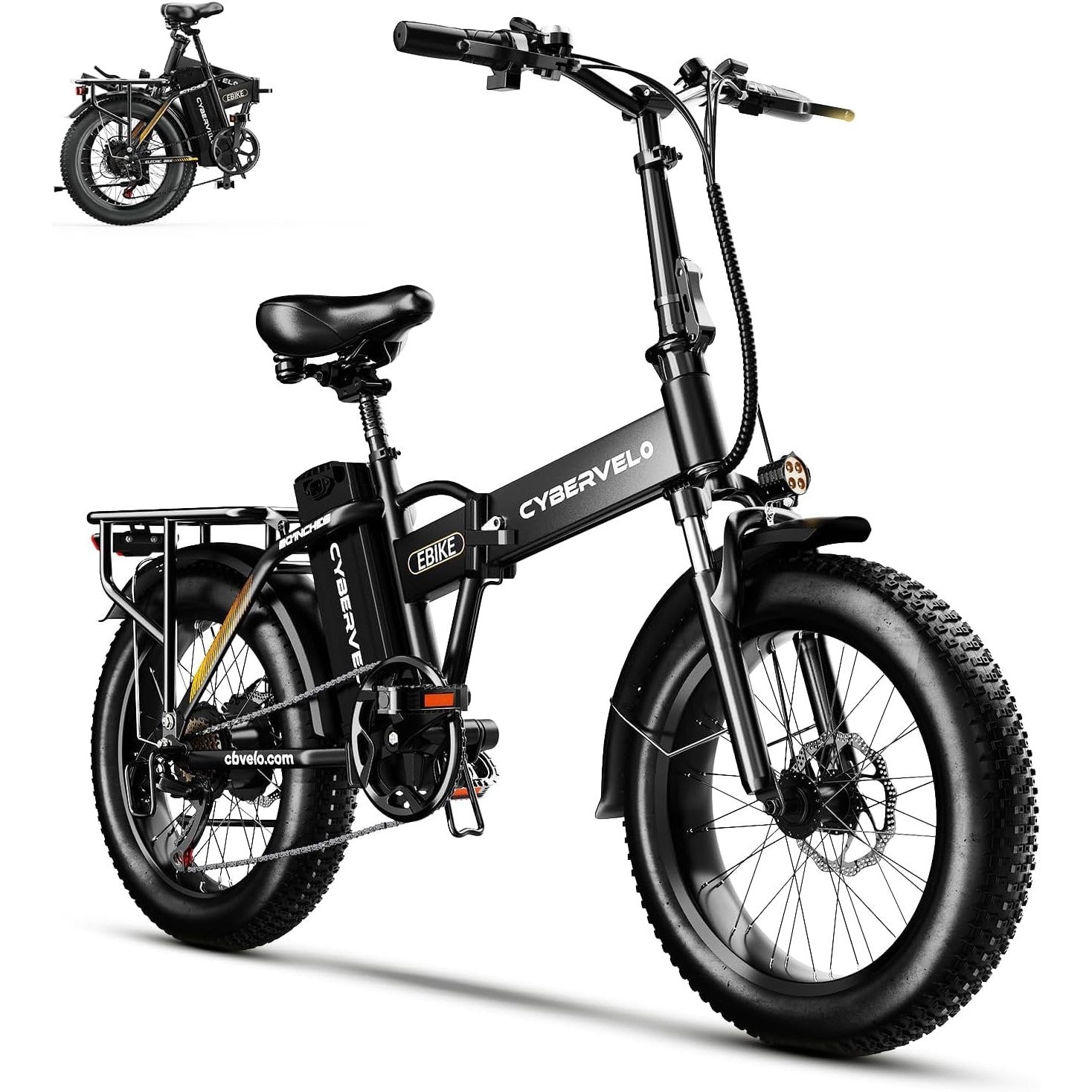 1000W Folding Electric Bike, 48V 20.8AH Large Removable Battery E-Bike, 30+MPH, 80 Miles Max Range, 20" Fat Tire Electric Bike for Adults, Adult Electric Bicycles for Commute