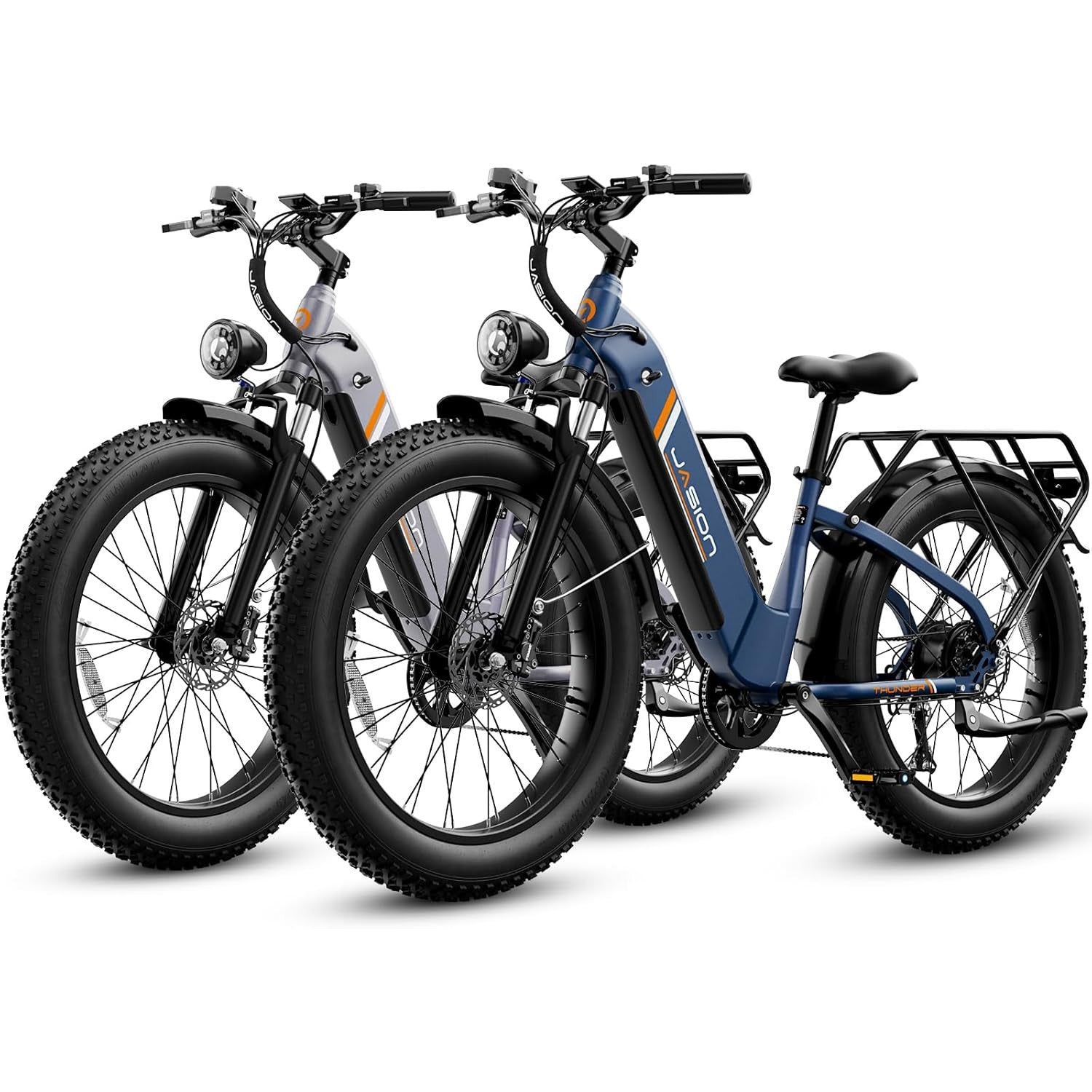 Jasion Thunder Electric Bike, 1500W Peak Motor, 30+MPH Max Speed & 80 Miles with 864Wh Removable Battery, APP Control Ebike for Adults, Hydraulic Brakes, Front Suspension, 26'' x 4'' Fat Tire Bicycles