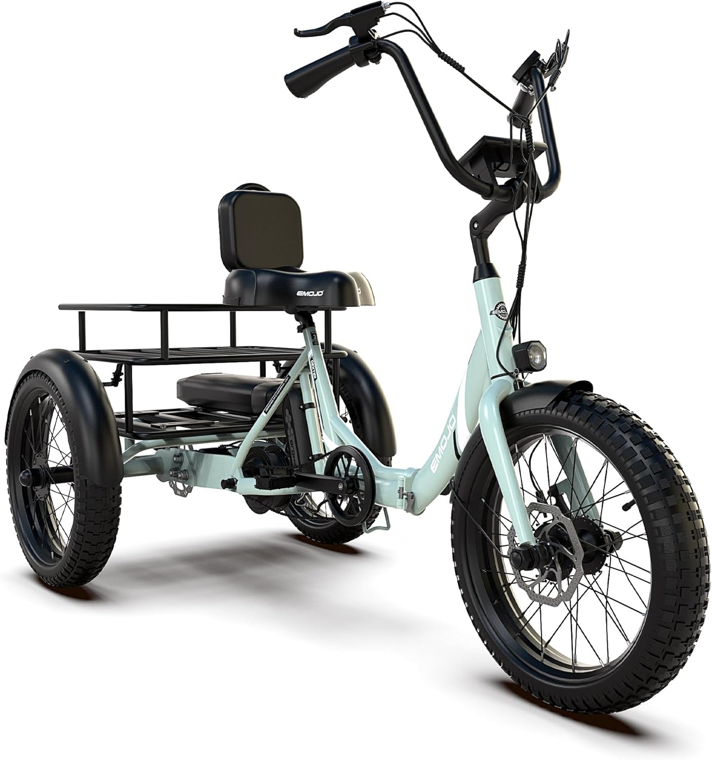 EMOJO Compact Foldable Electric Trike, Long Range 3 Wheels Electric Bicycle with 500W Motor, 48V 14Ah Battery, Built-in Differential