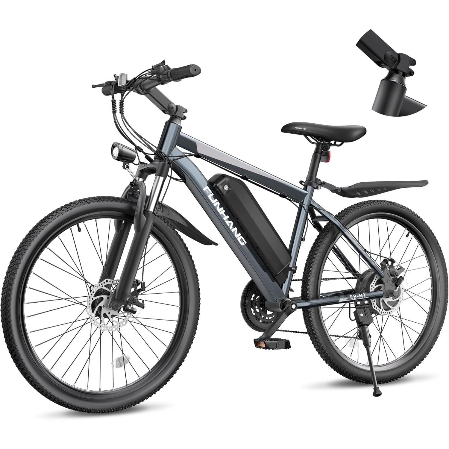 Electric Bike for Adults, 26'' 1000W Peak Ebike, Up to 50 Miles 21.7MPH Electric Mountain Bike with 48V Removable Battery, Adjustable Stem, Lockable Suspension Fork, 21-Speed, UL 2849 Certified