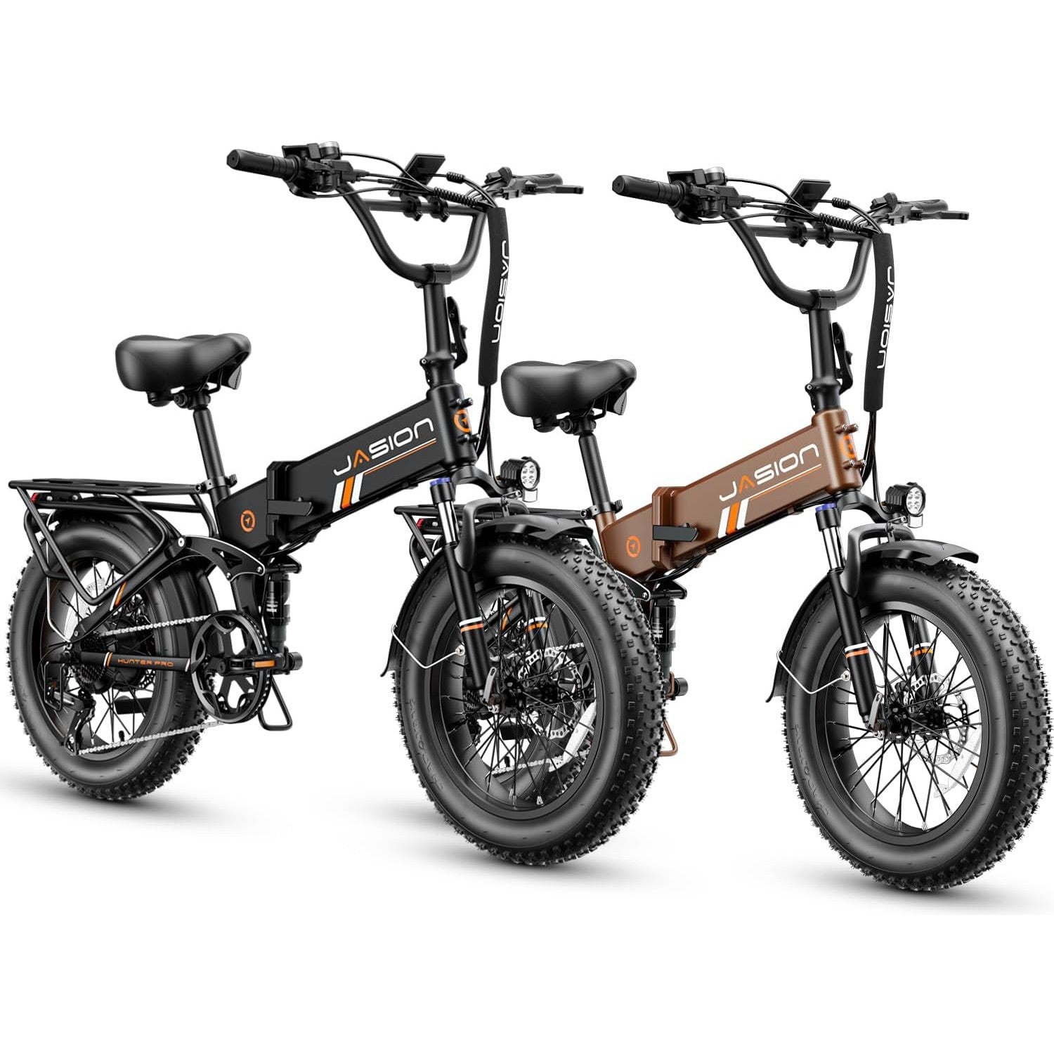 Jasion Hunter Pro Electric Bike for Adults, 1800W Peak Motor 80 Miles, up to 30+MPH,720WH Removable Battery Foldable Ebike,App Control & Full Suspension,20''*4.0 Fat Tire,Dual Hydraulic Brakes Bicycle