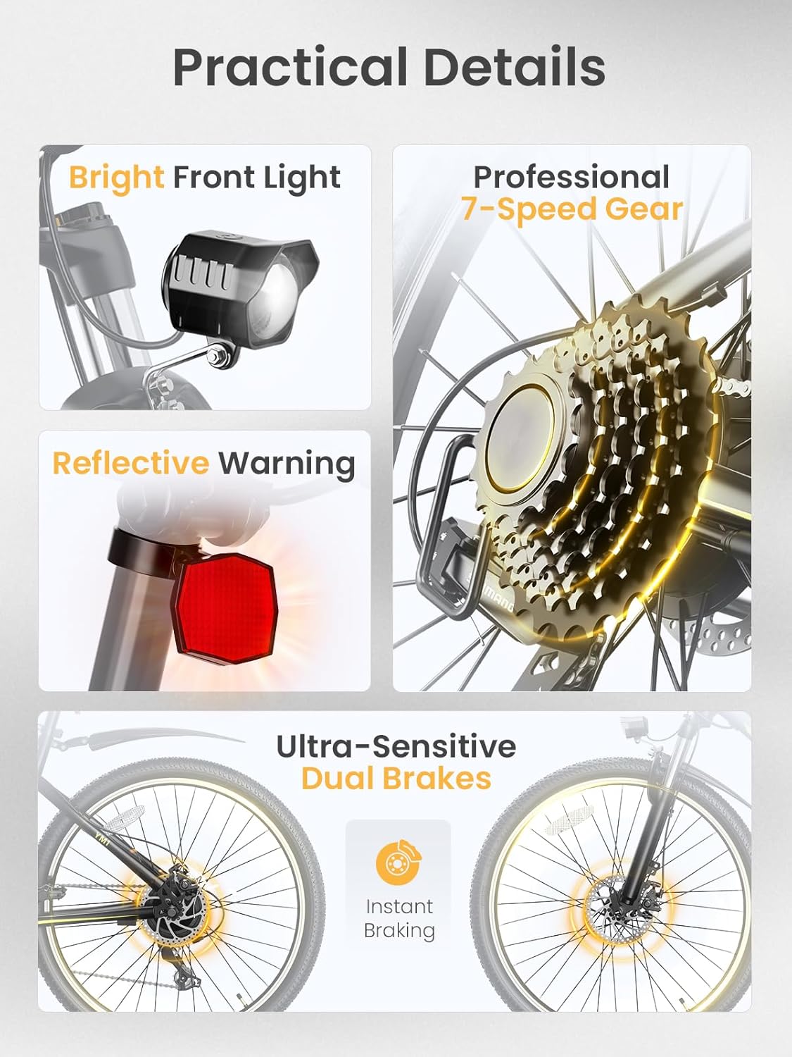 Heybike Electric Bike for Adults, 1200W Peak Brushless Motor, up to 50Miles, 28mph Max Speed Electric Mountain Bike, 480WH Removable Battery Ebike, 27.5'' Tires, 7-Speed and Front Suspension