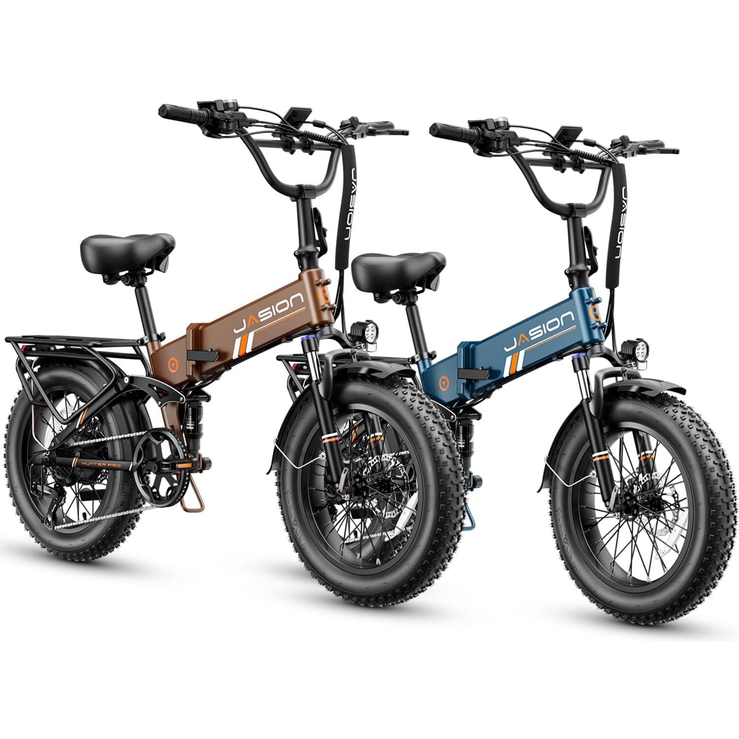 Jasion Hunter Pro Electric Bike for Adults, 1800W Peak Motor 80 Miles, up to 30+MPH,720WH Removable Battery Foldable Ebike,App Control & Full Suspension,20''*4.0 Fat Tire,Dual Hydraulic Brakes Bicycle
