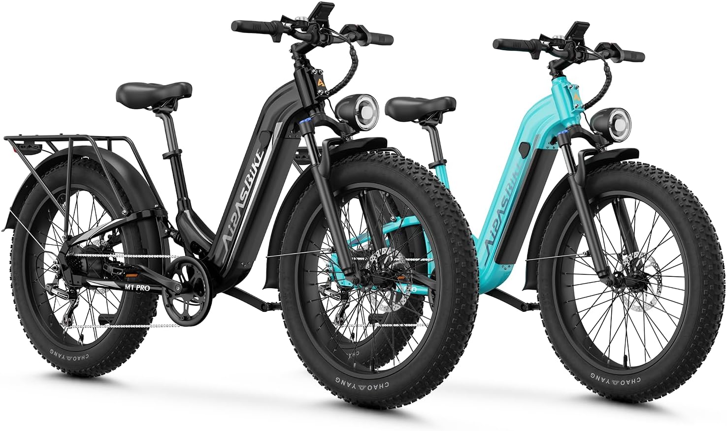 Aipas M1 Pro Electric Bike, 1800W Peak Motor Electric Bike for Adults, 48V 17.5Ah, 26'' x 4.0'' Fat Tire Electric Mountain Bike, Ebike with 85 Miles, 36MPH, 7 Speed 110Nm and Dual Suspension