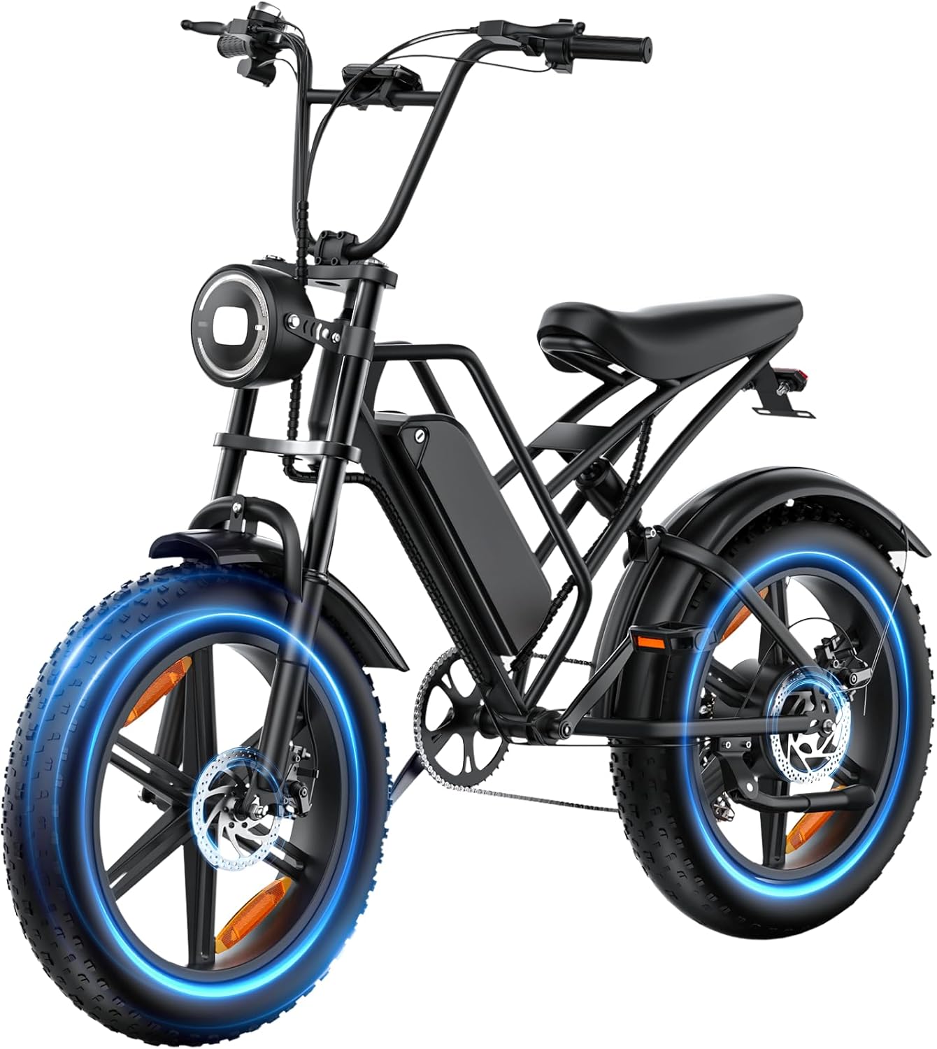 E500 Electric Bike for Adults 1000W Peak Motor, 20" Fat Tire Electric Bicycles with 40 Miles PAS Range, 48V Removable Battery, 7 Speed E-Bike for Mountains, Sand, Road, Beach, Snow