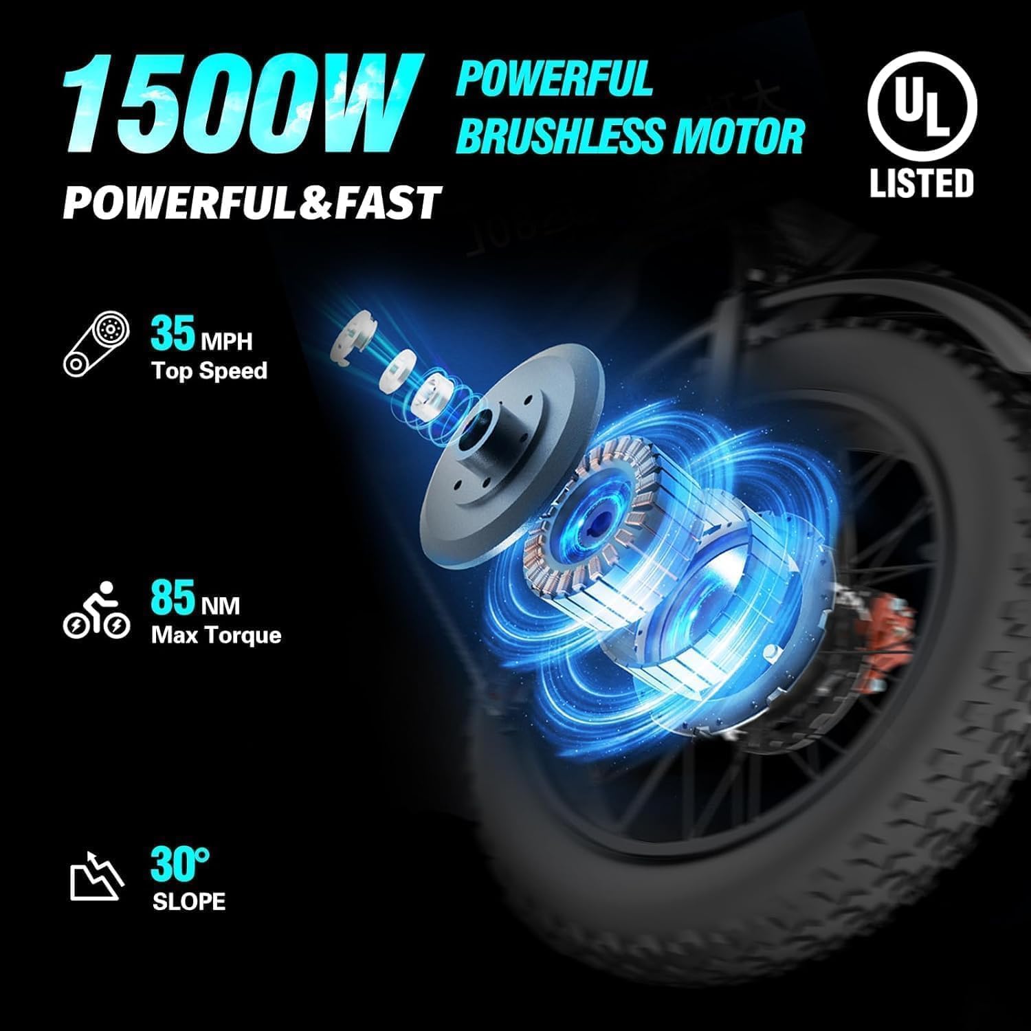 Electric Bike for Adults Q20, 2000/1500W, 37/30MPH,52V 40AH,48V/20AH E-Bike,30-180 Miles Electric Motorcycle, 20" Fat Tire Dirt Bike, UL2849 All Terrain for Mountains, Snow, Sand, Road