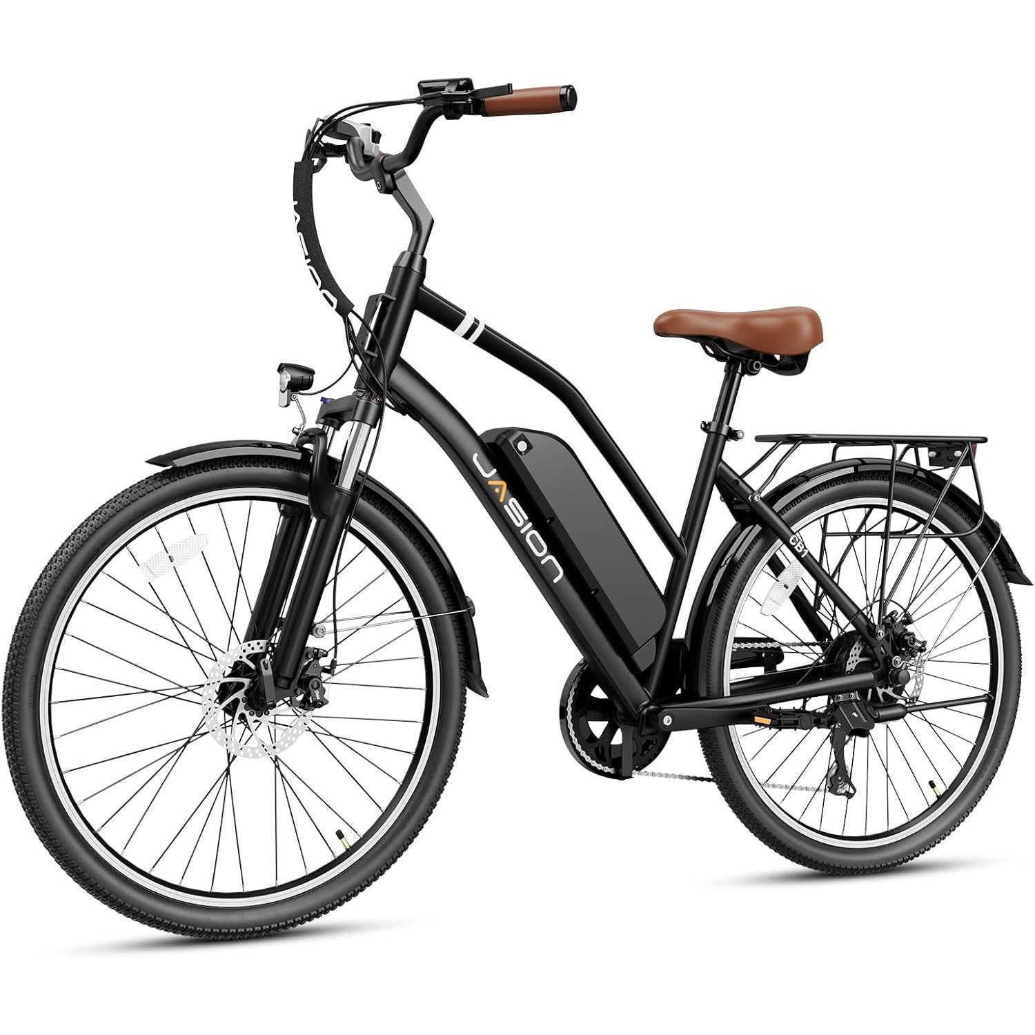 Jasion CB1 Electric Bike for Adults, 1000W Motor Peak Ebike, 450Wh Removeable Battery, 26'' City Cruiser Bicycle, 22 MPH Commuter Women Ebike, 7-Speed Gear