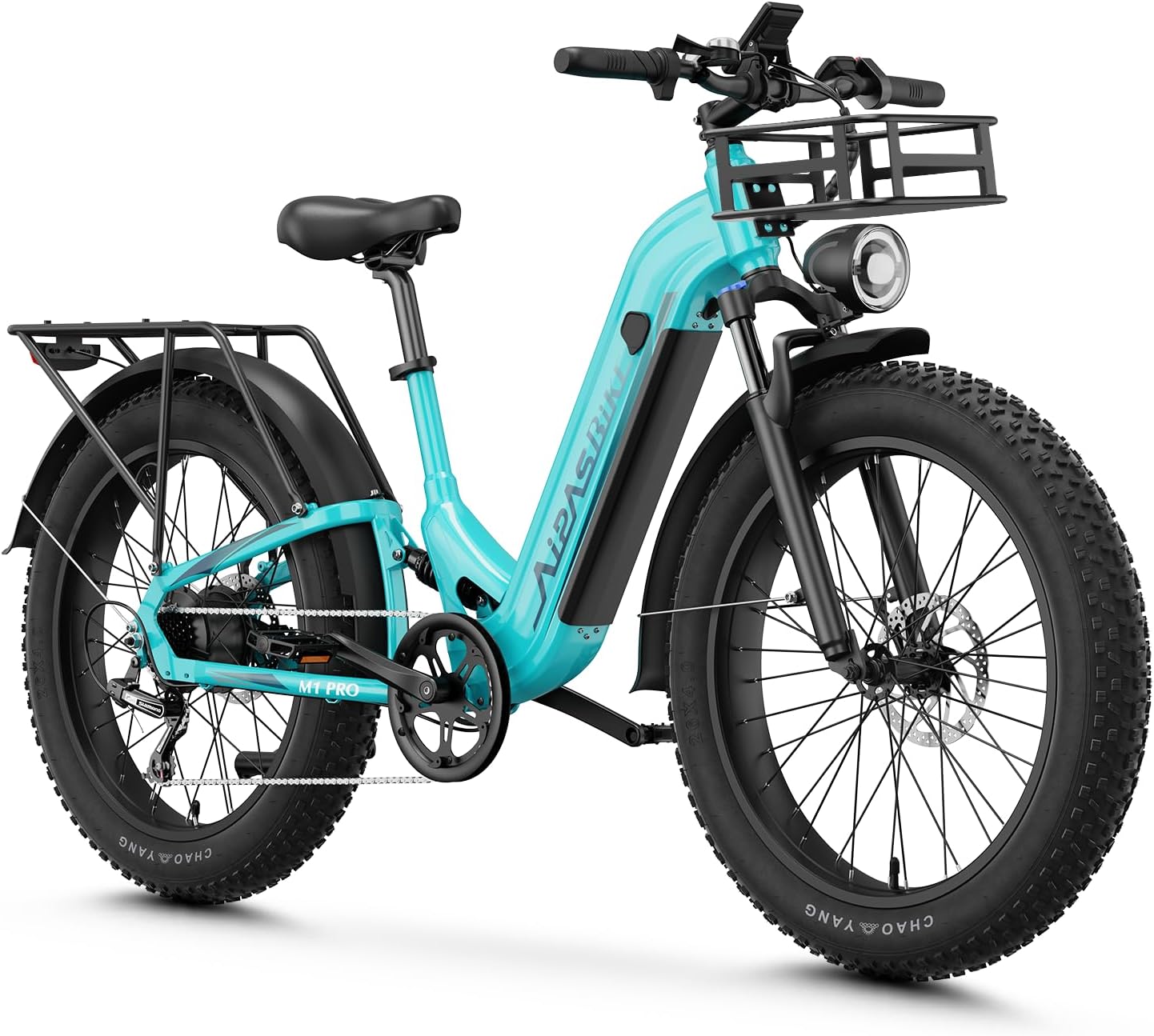 Aipas M1 Pro Electric Bike, 1800W Peak Motor Electric Bike for Adults, 48V 17.5Ah, 26'' x 4.0'' Fat Tire Electric Mountain Bike, Ebike with 85 Miles, 36MPH, 7 Speed 110Nm and Dual Suspension