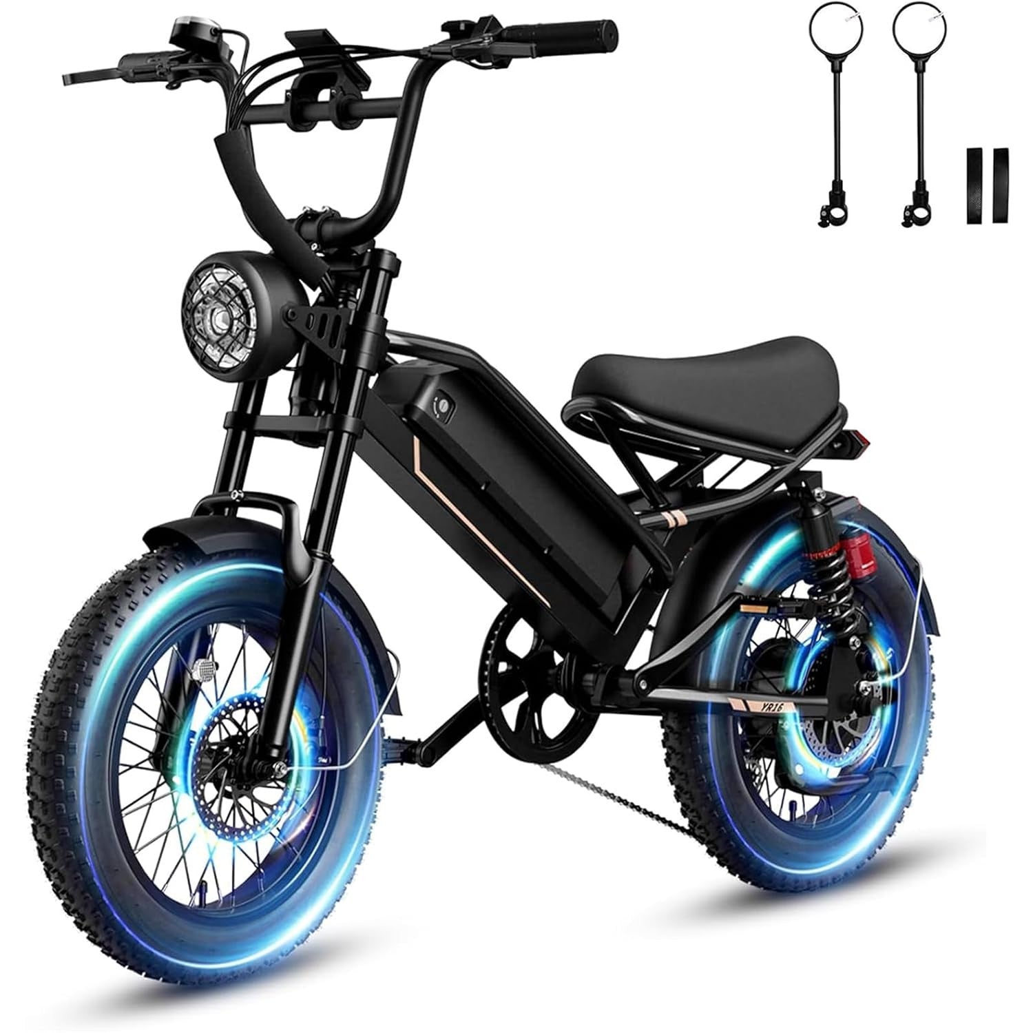 Electric Bike for Adults, Electric Dirt Bike 2000W/1500W Peak Motor,E Bike 20"/16" *4 Fat Tire,All Terrain 32/28MPH Top Speed, Ebike Up to 55-80 Miles Range,48V Removable Battery