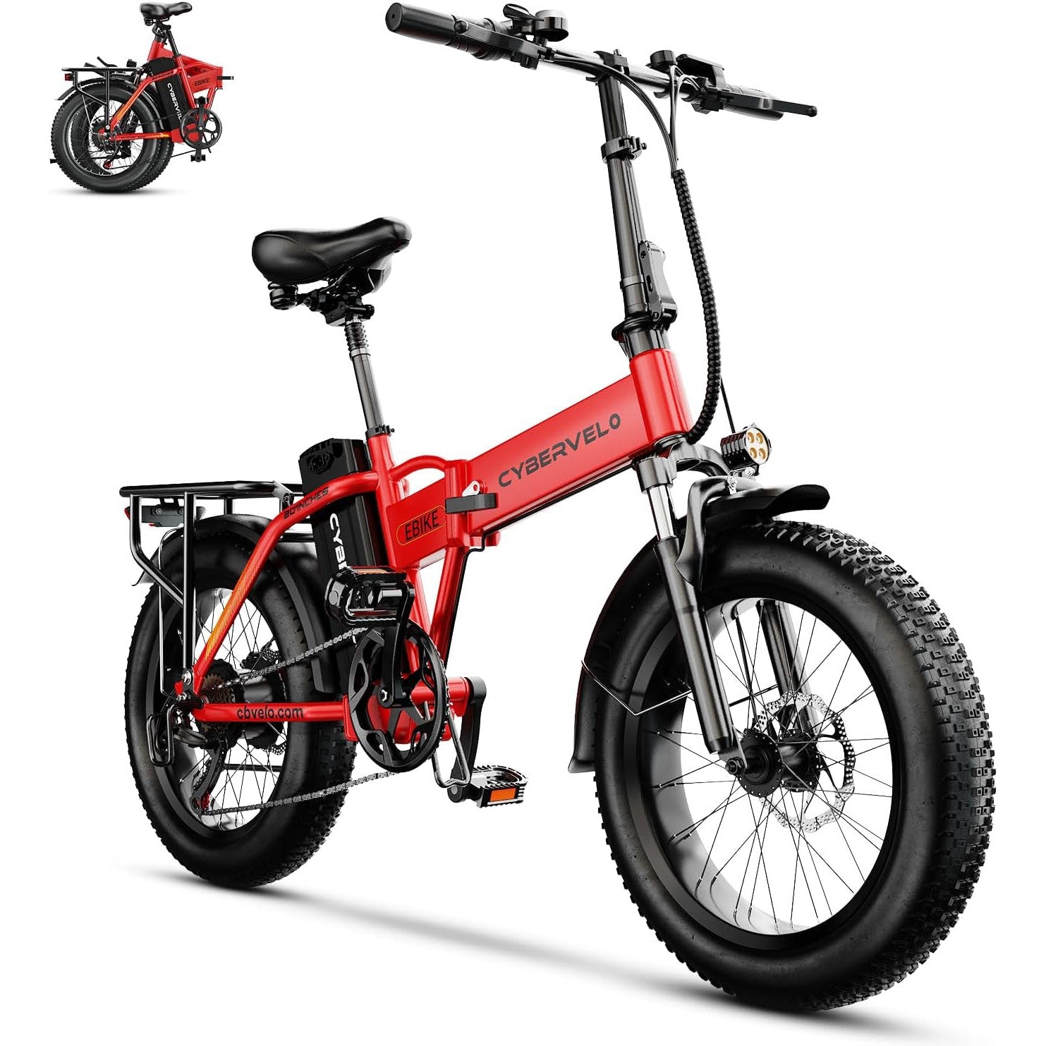 1000W Folding Electric Bike, 48V 20.8AH Large Removable Battery E-Bike, 30+MPH, 80 Miles Max Range, 20" Fat Tire Electric Bike for Adults, Adult Electric Bicycles for Commute