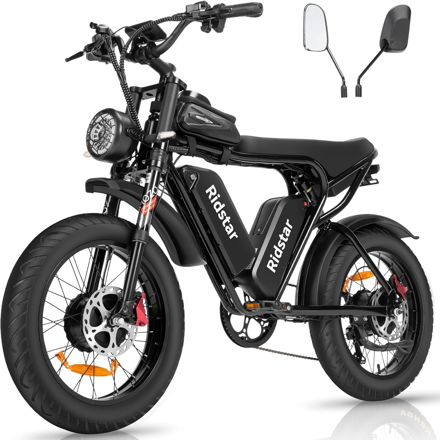 Ridstar Electric Bike for Adults, 1000/2000W, 25/30/37MPH,48V-52V, 20AH,40AH Battery, Max 50-180 Miles Electric Motorcycle, 20" Fat Tire Dirt Bike, Shamano 7-Speed E-Bike