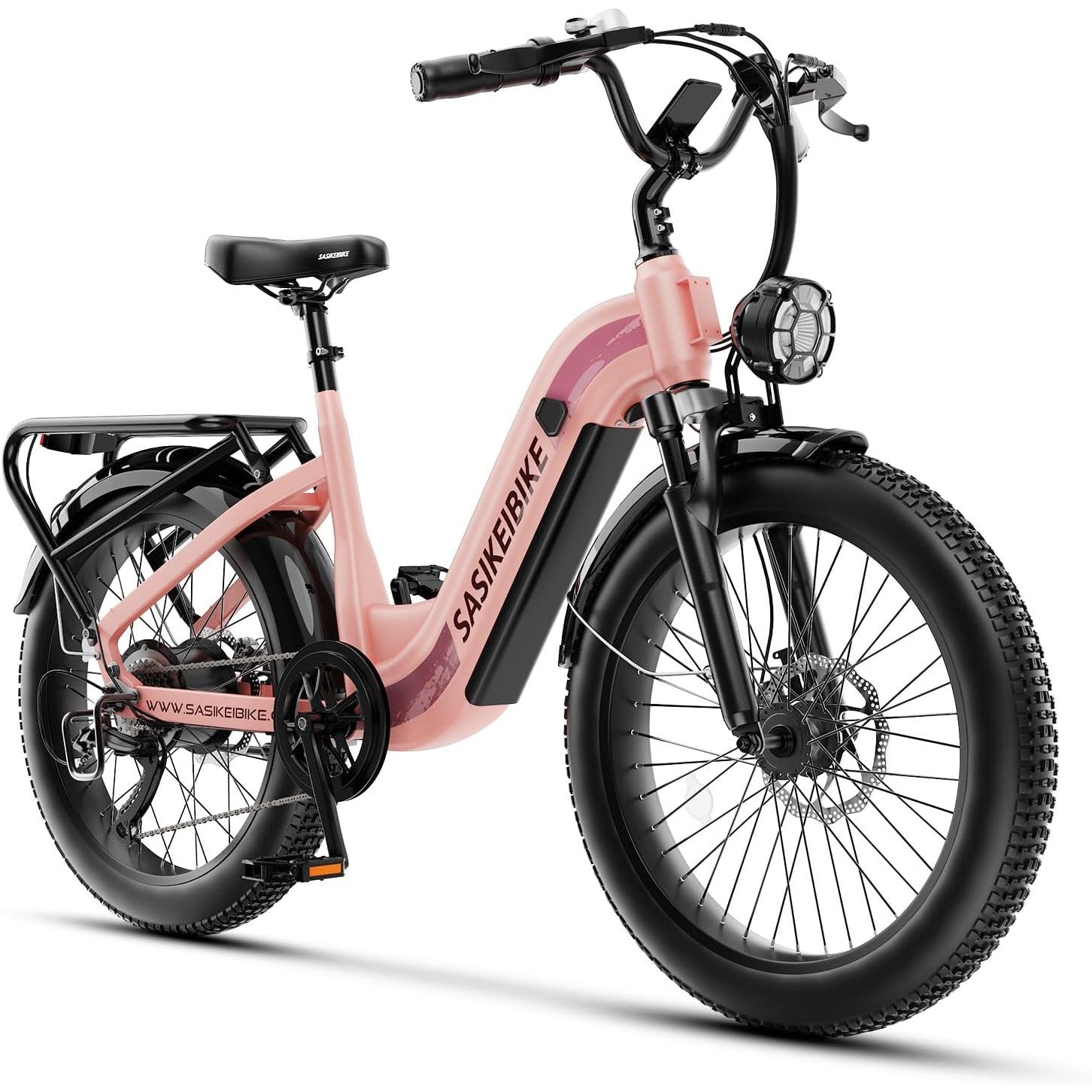 1500W Motor Peak Electric Bike for Adults and Teenagers, 48V 20AH Removable Battery Step Thru EBike, 30+MPH, 80 Miles Max Range, 24" Fat Tire Adult Electric Bicycles for 7 Speed