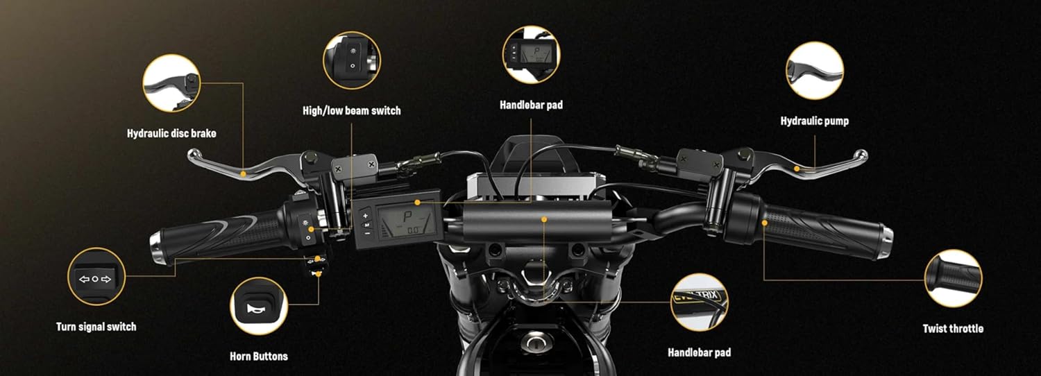 ESKUTE Electric Dirt Bike for Teens Adults, Mid-Drive Motor 3500W Peak, 220Nm Torque, Electric Motorcycle with 23Ah Battery, 53-Mile Range, 38mph, Hydraulic Nitrogen Dual Shock Absorbers, UL Certified