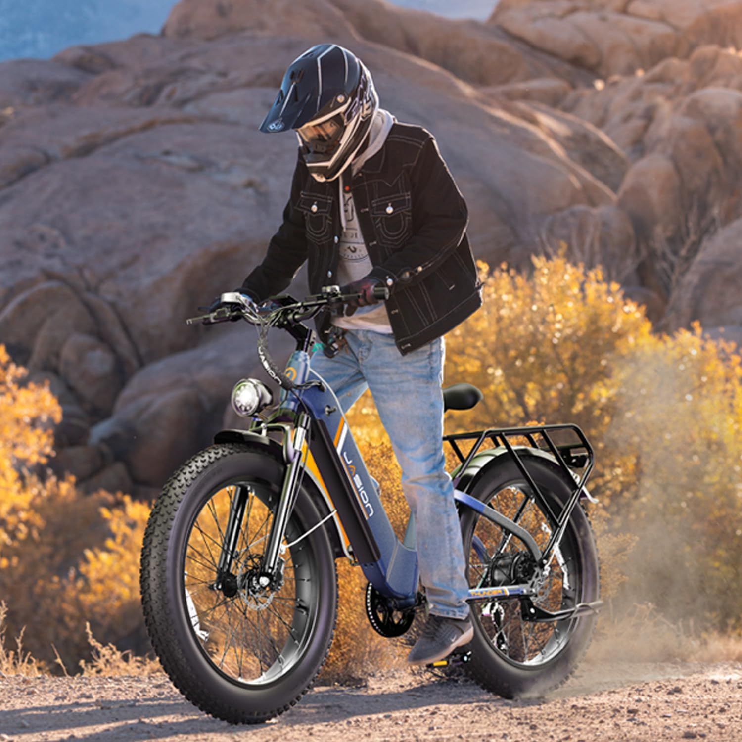 Jasion 26'' Fat Tire Electric Bike for Adults,1500W Peak Ebikes,APP Control E Bike,30+MPH& 80+Miles with 864Wh Removable Battery,Hydraulic Brakes,Front Suspension,26'' x 4'' Fat Tire Bicycles