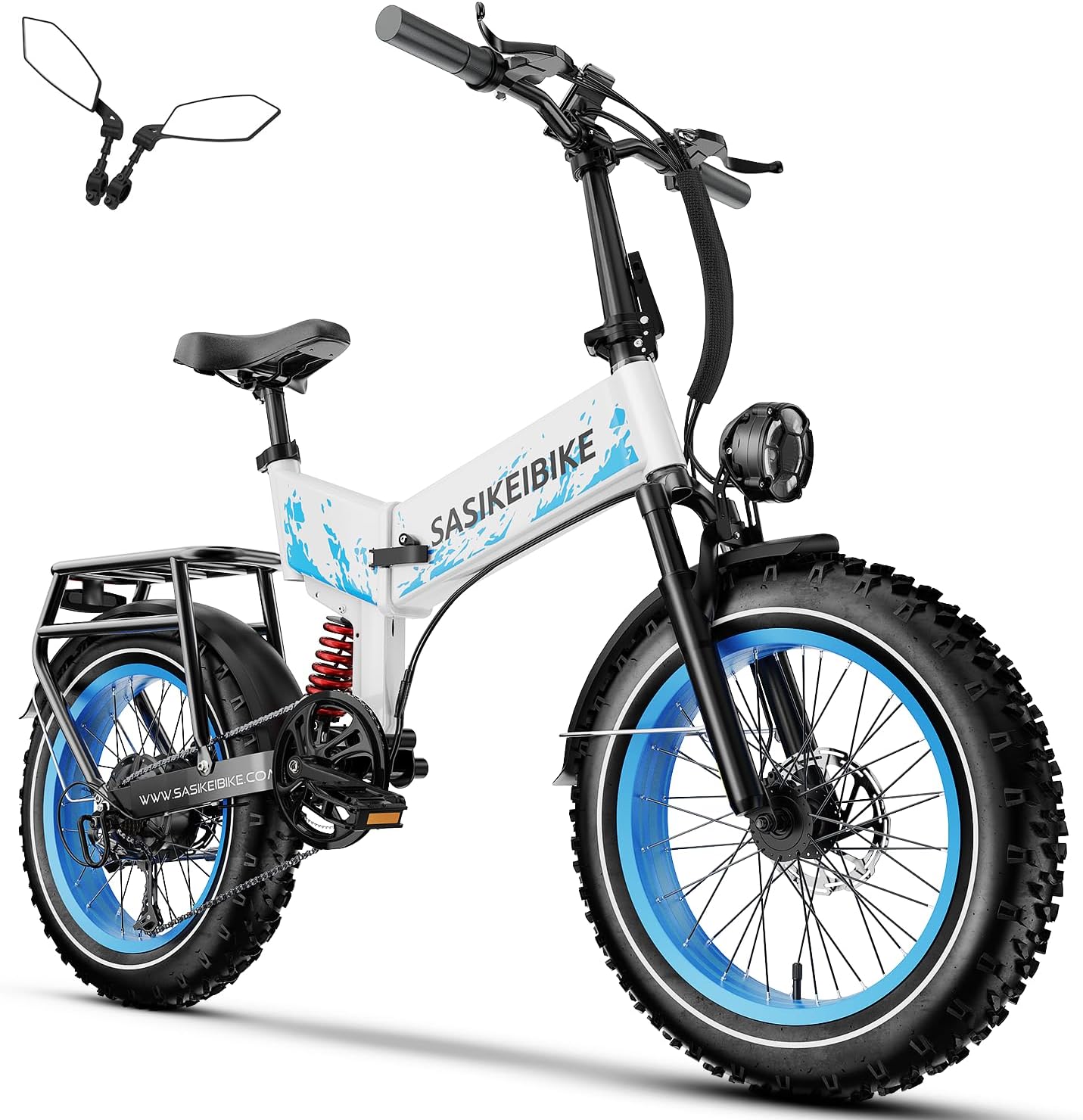 1500W Electric Bike for Adults Full Suspension,48/52v 20AH Electric Dirt Bike with 20" x 4.0 Fat Tire, Max 30+MPH & 70 Miles Electric Bicycle, Ebike for Snow, Mountains, Road UL Certified