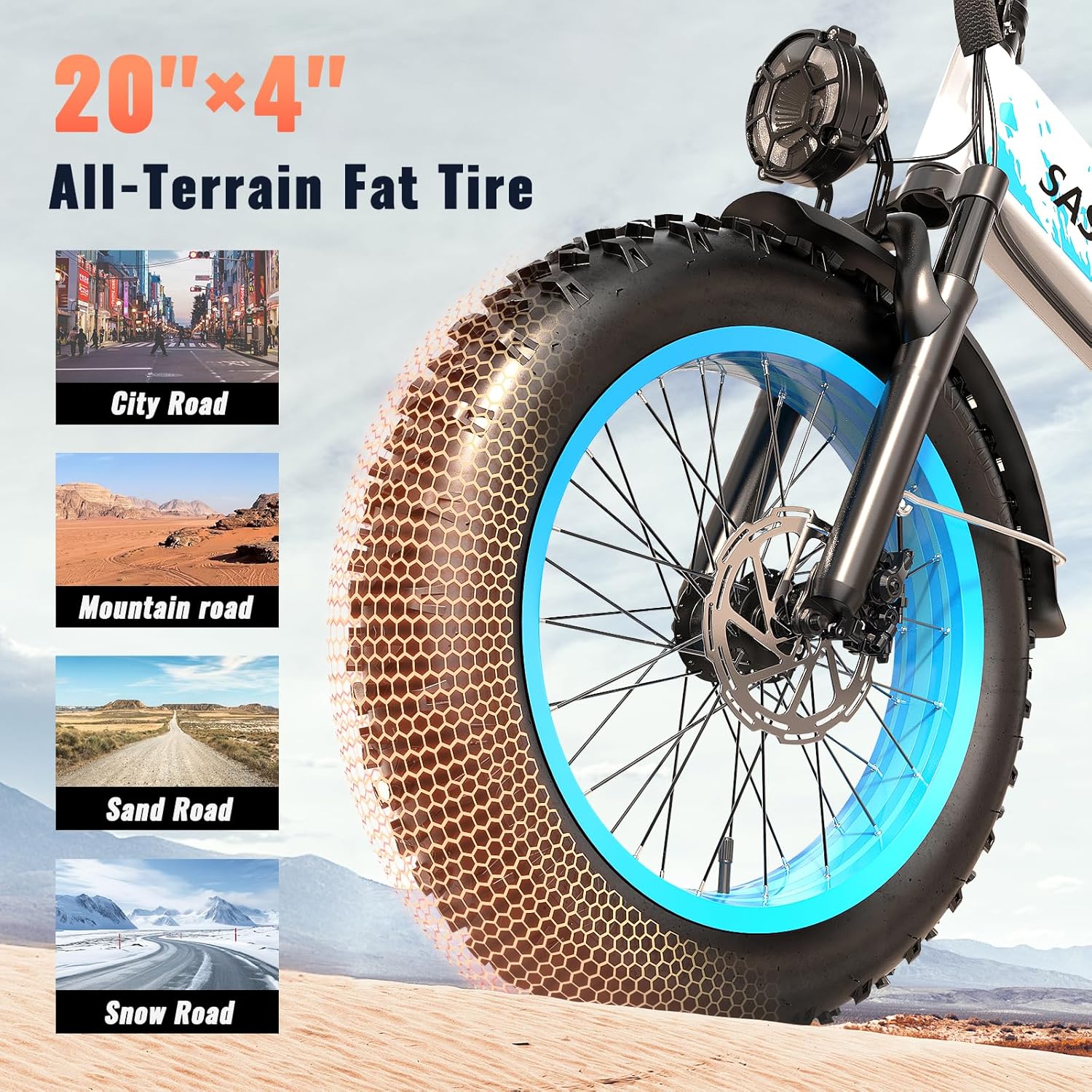 1500W Electric Bike for Adults Full Suspension,48/52v 20AH Electric Dirt Bike with 20" x 4.0 Fat Tire, Max 30+MPH & 70 Miles Electric Bicycle, Ebike for Snow, Mountains, Road UL Certified