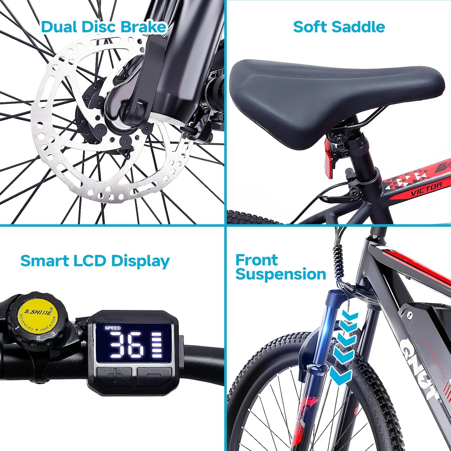 Electric Bike for Adults, 350W 26" Ebike for Teens 21 Speed 20Mph Up to 40Mile with Dual Disc Brake Commute E-Bike E-MTB for Men Women Electric Bicycles UL 2849 Tested