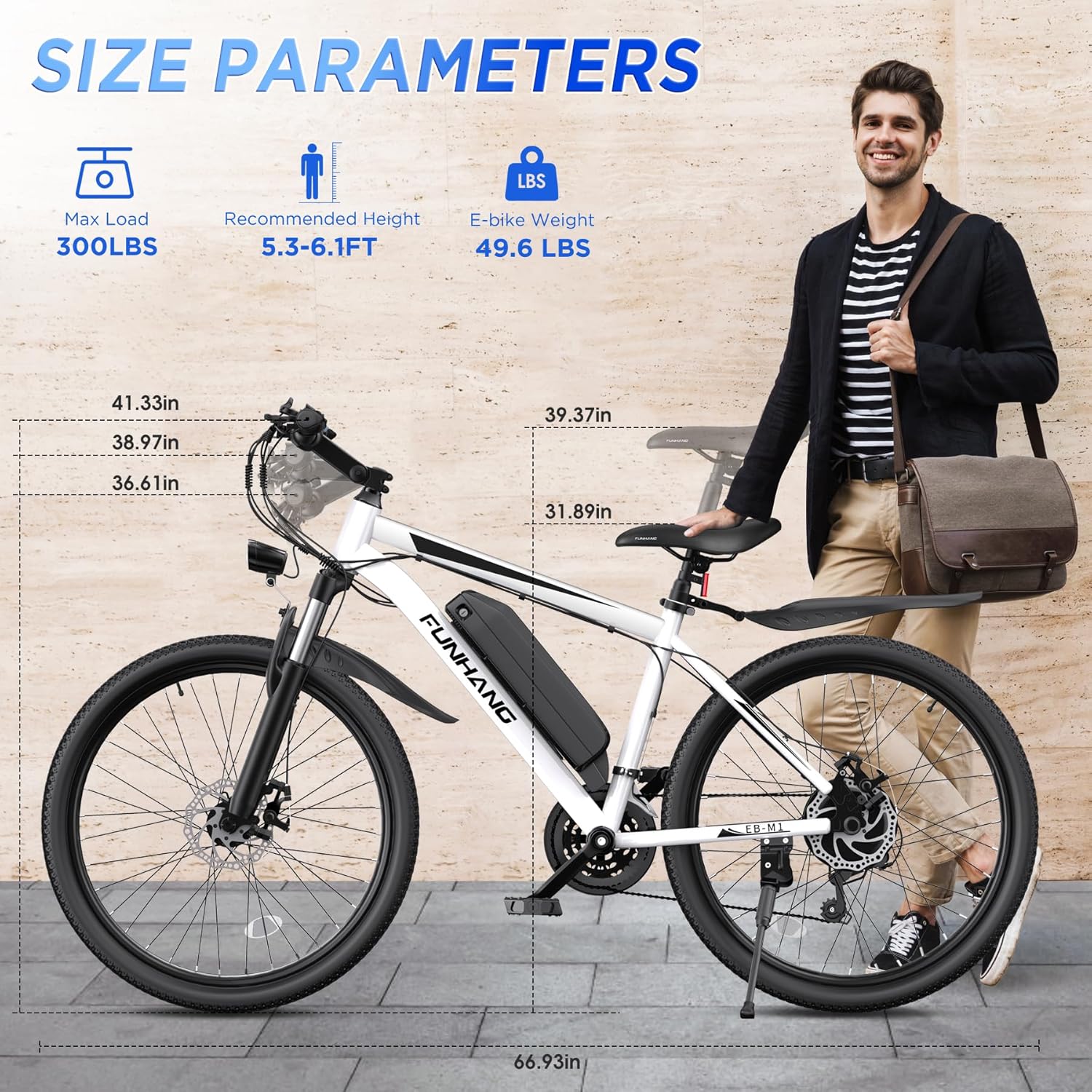 Electric Bike for Adults, 26'' 1000W Peak Ebike, Up to 50 Miles 21.7MPH Electric Mountain Bike with 48V Removable Battery, Adjustable Stem, Lockable Suspension Fork, 21-Speed, UL 2849 Certified