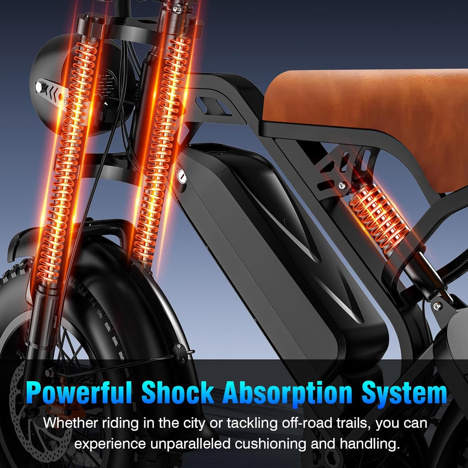 Retro-Style Electric Bicycle for Adults, 1200W Peak Power, 28MPH, 48V 18Ah Removable Battery, 35-Mile Range, 500LBS Load, All-Terrain Fat Tire e-Bike