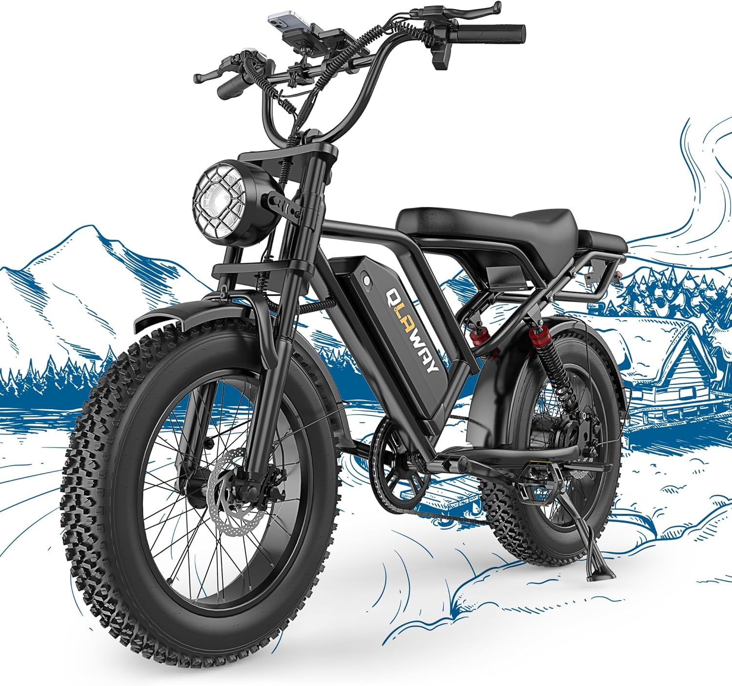 laway Fat Tire Electric Dirt Bike 500W/700W for Adults 16/20" Full Suspension Electric Motorcycle Ebikes 48V 13.5/18AH Removable Battery