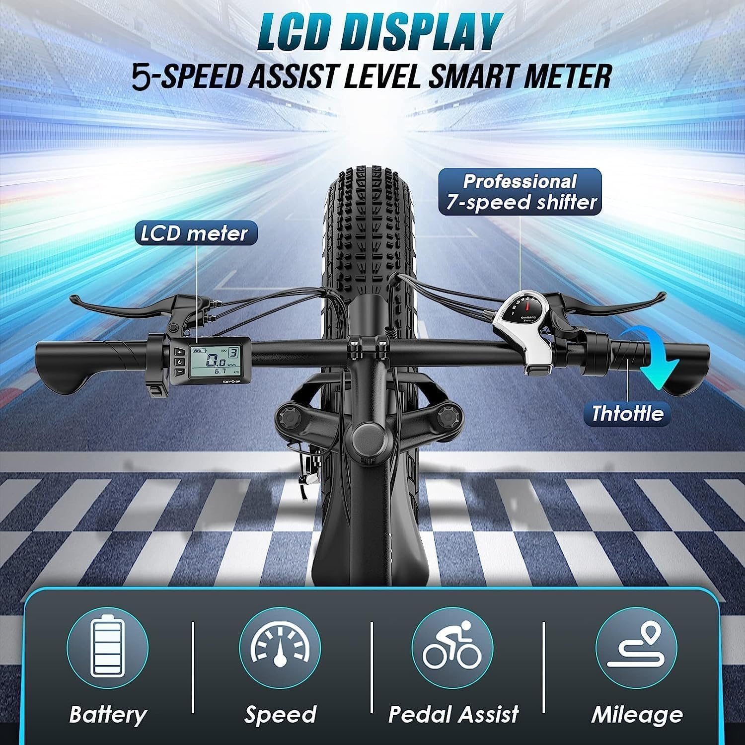 Vivi Electric Bike 26" x 4.0 Fat Tire Electric Bicycle, Peak 1000W Electric Mountain Bike, 25MPH Ebikes for Adults with 48V 13AH Removable Lithium-Ion Battery, Up to 60 Miles,SGS Certified to UL2849