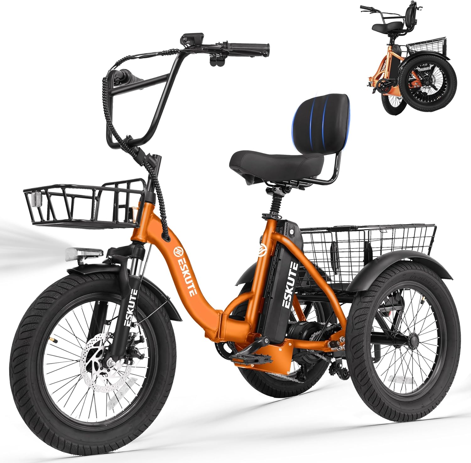Adults Electric Trike Bike, 1200W Peak Motor & 499.2Wh Removable Battery,18x3.0 Fat Tire Foldable 3-Wheel E-Bike with Step-Thru Design, Up to 55 Miles, Gift for Parents